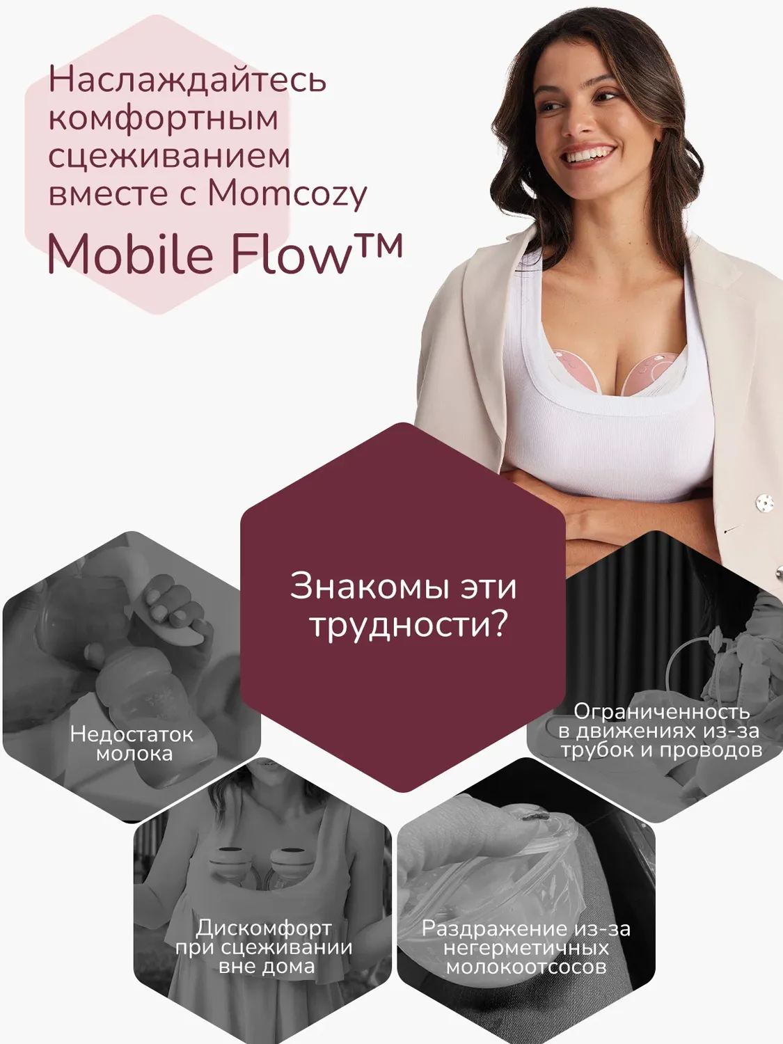 Молокоотсос Momcozy беспроводной портативный электрический BP223