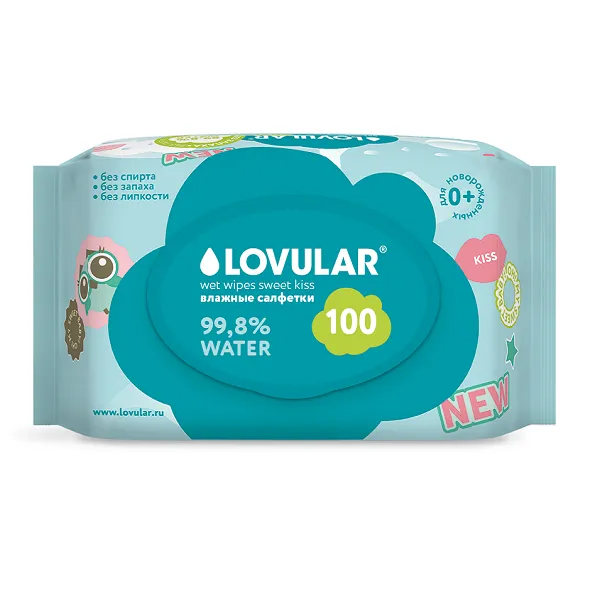 Салфетки Lovular Sweet Kiss влажные 100 шт/уп 429543