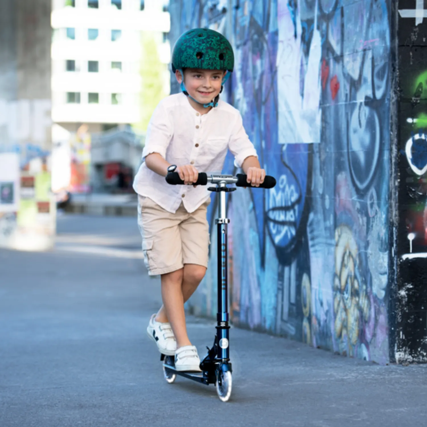 Самокат Micro Sprite светодиод LED со светящимися колёсами