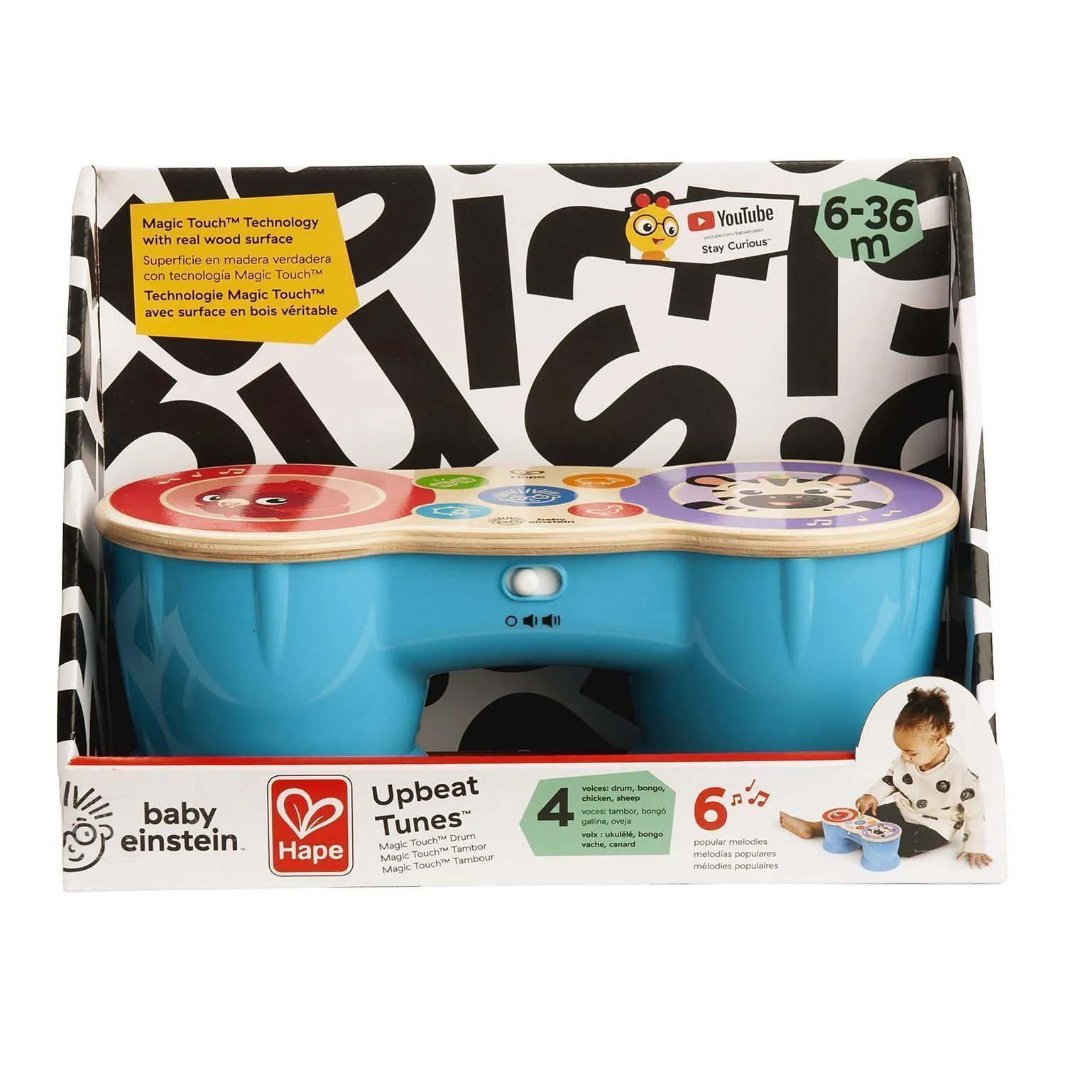 Музыкальная игрушка Hape «Барабан» сенсорный 12610_HP