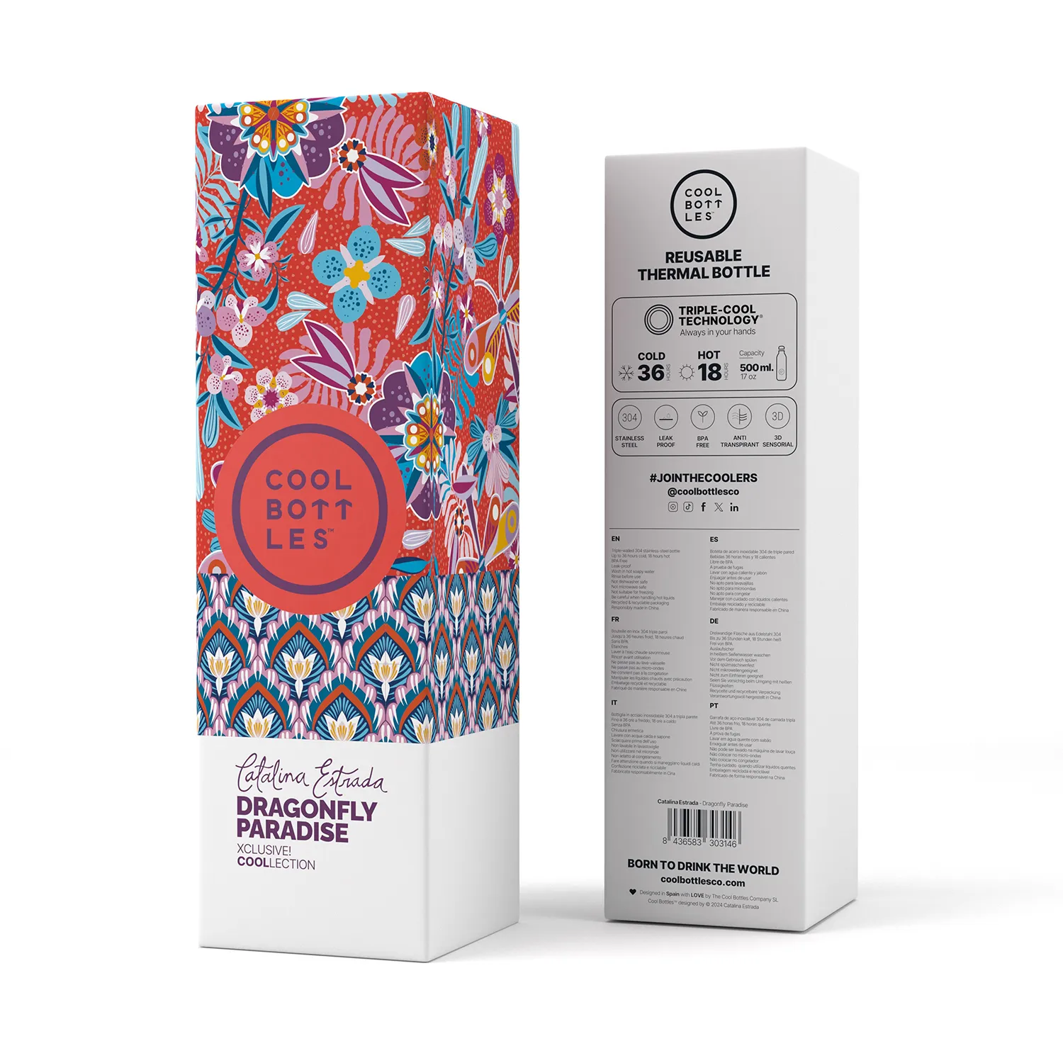 Термос-термобутылка Cool Bottles Catalina Estrada Dragonfly Paradise 500мл CBB50CED