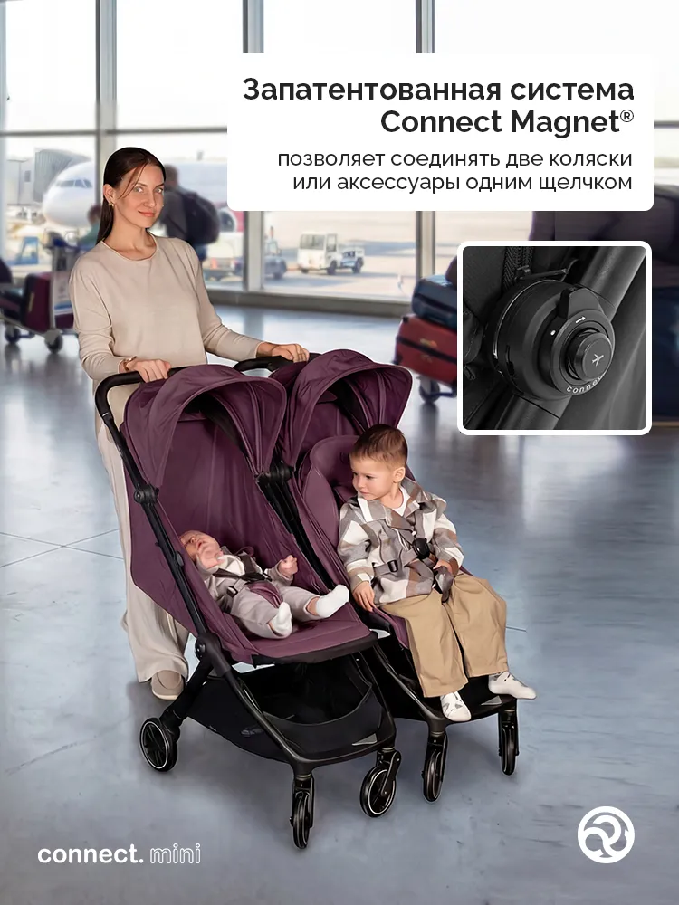 Коляска прогулочная для двойни Bumprider Connect.mini