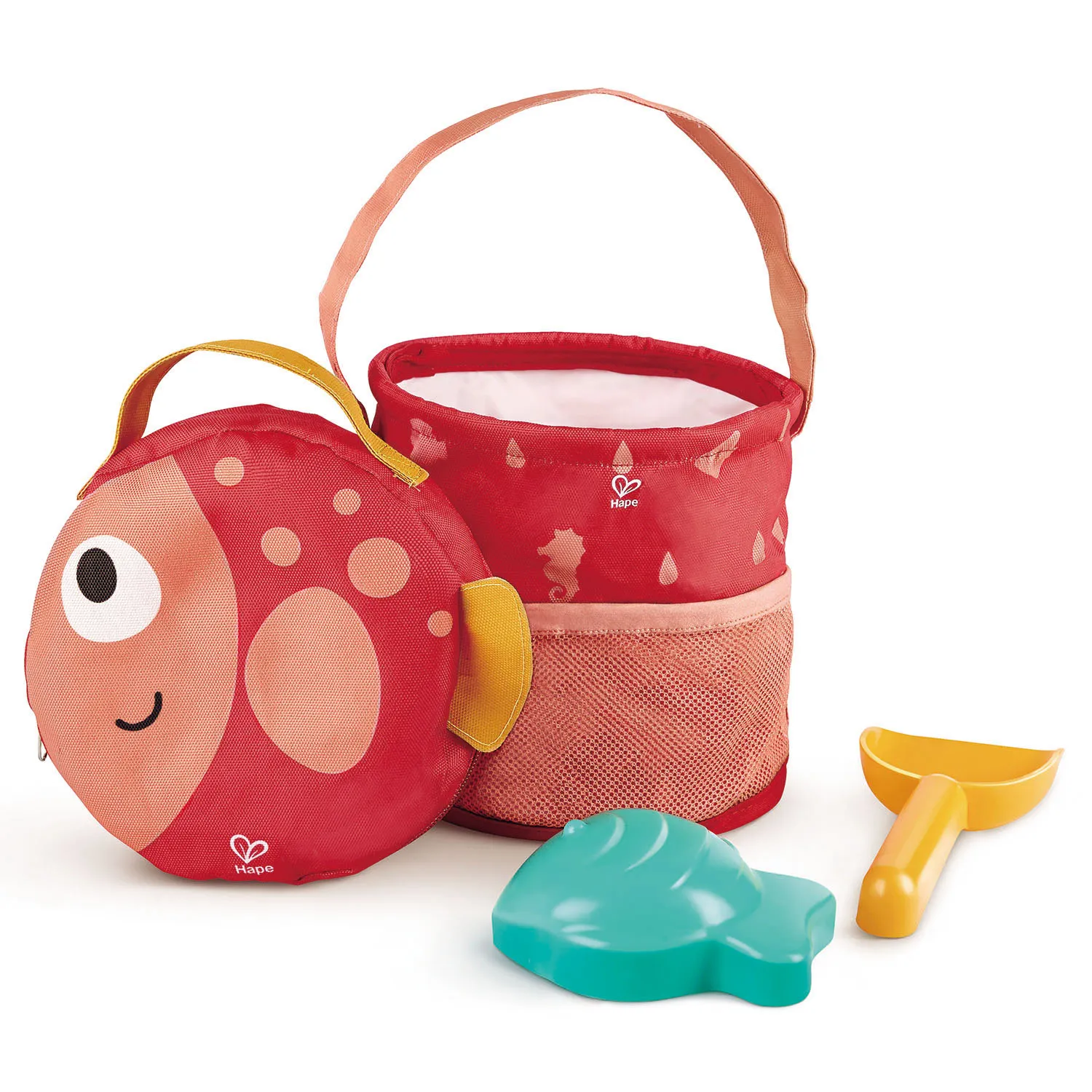 Набор игровой HAPE для песочницы формочка «Рыбка», совок, ведерко-сумочка E4093_HP