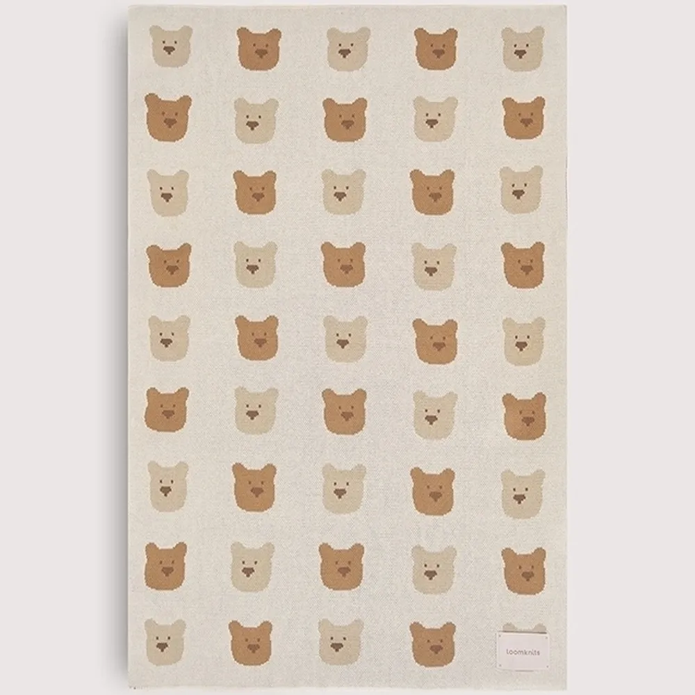 Плед детский LoomKnits Мишки Экрю 80х120 см