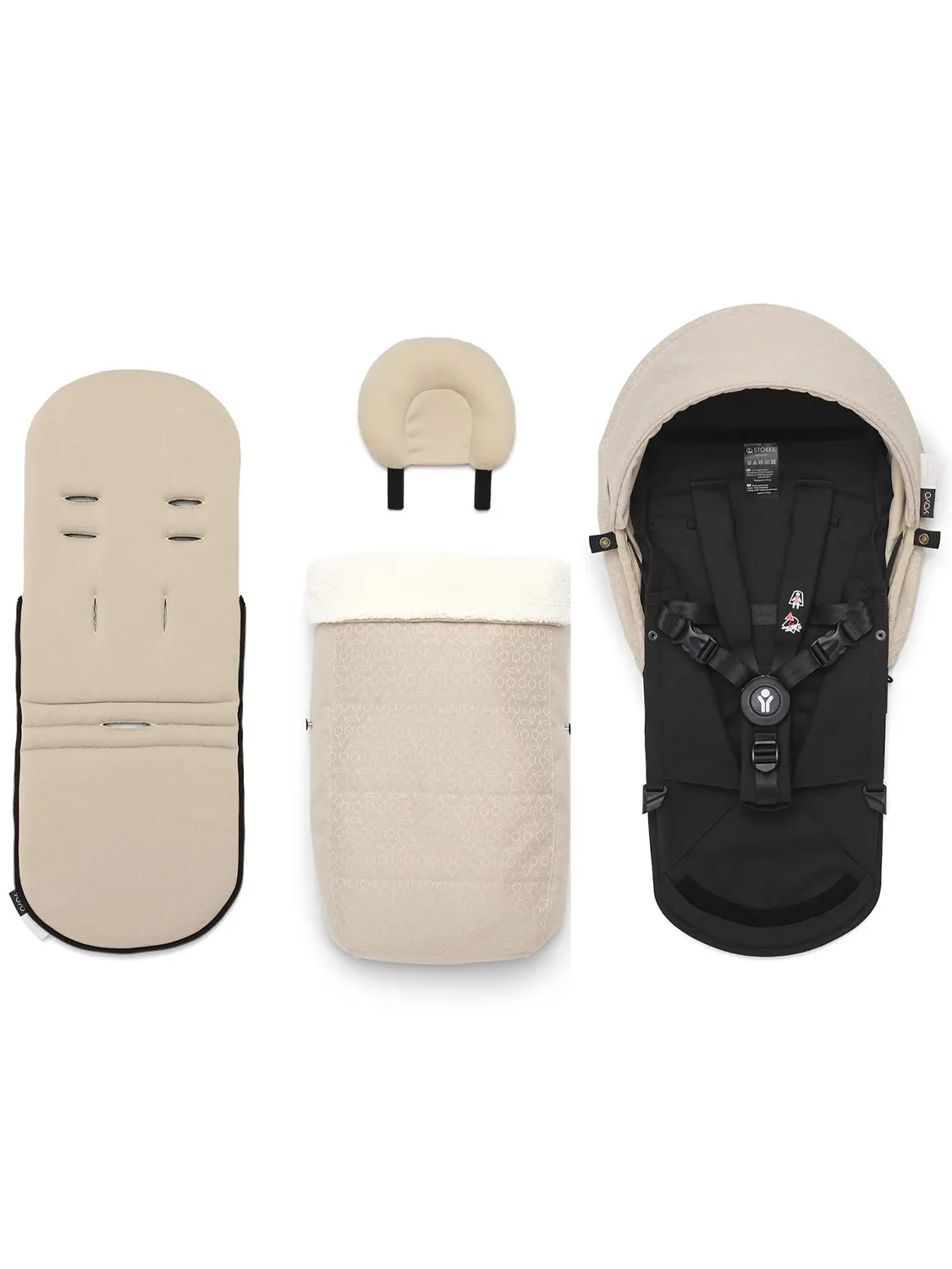 Коляска 2 в 1 STOKKE YOYO3 Бонпоинт, рама черная, люлька мягкая. Изображение 4