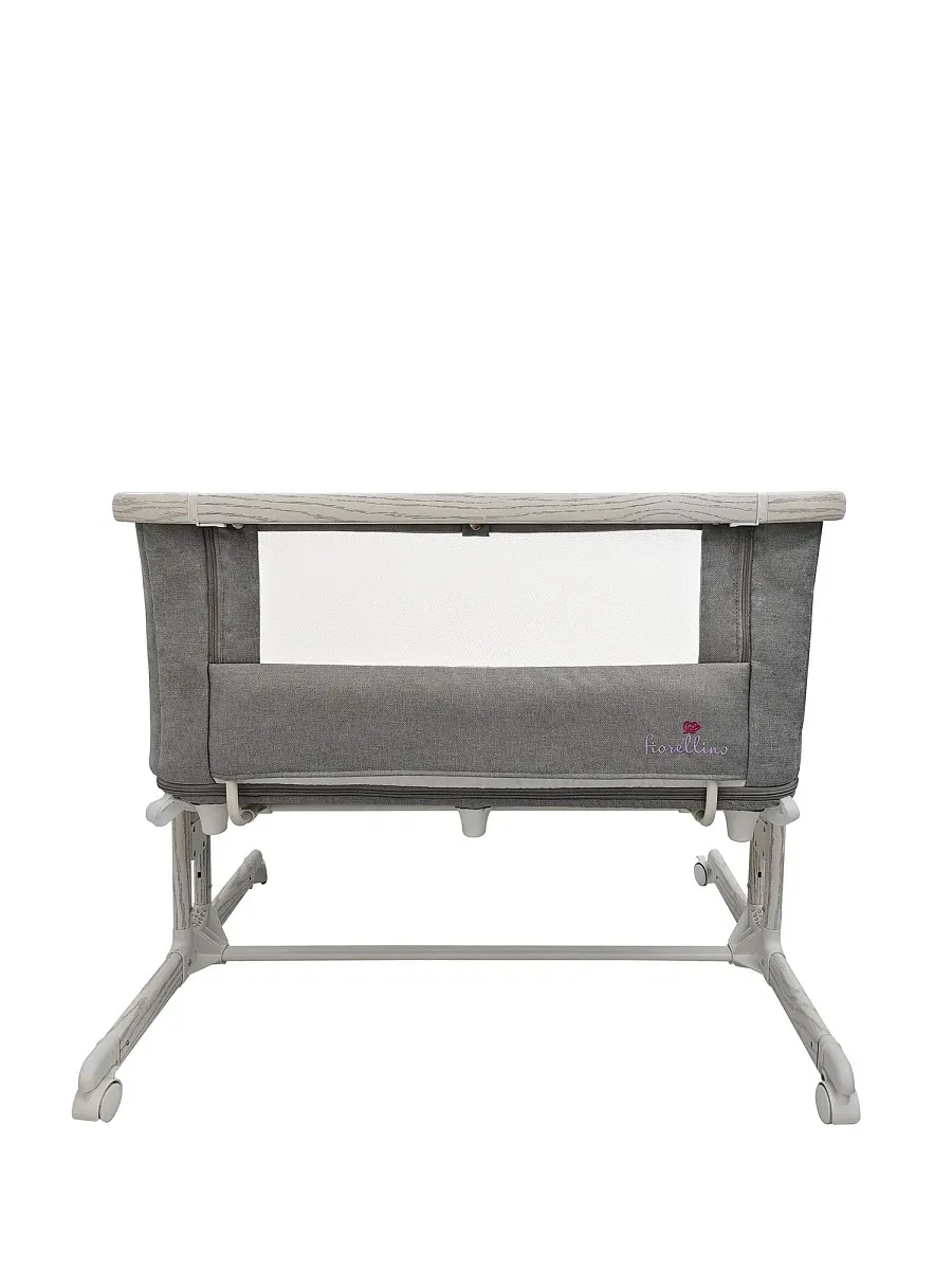 Люлька – колыбель 4 в 1 приставная Fiorellino BSB001, качалка, с колесами, серый (light gray) ПУ