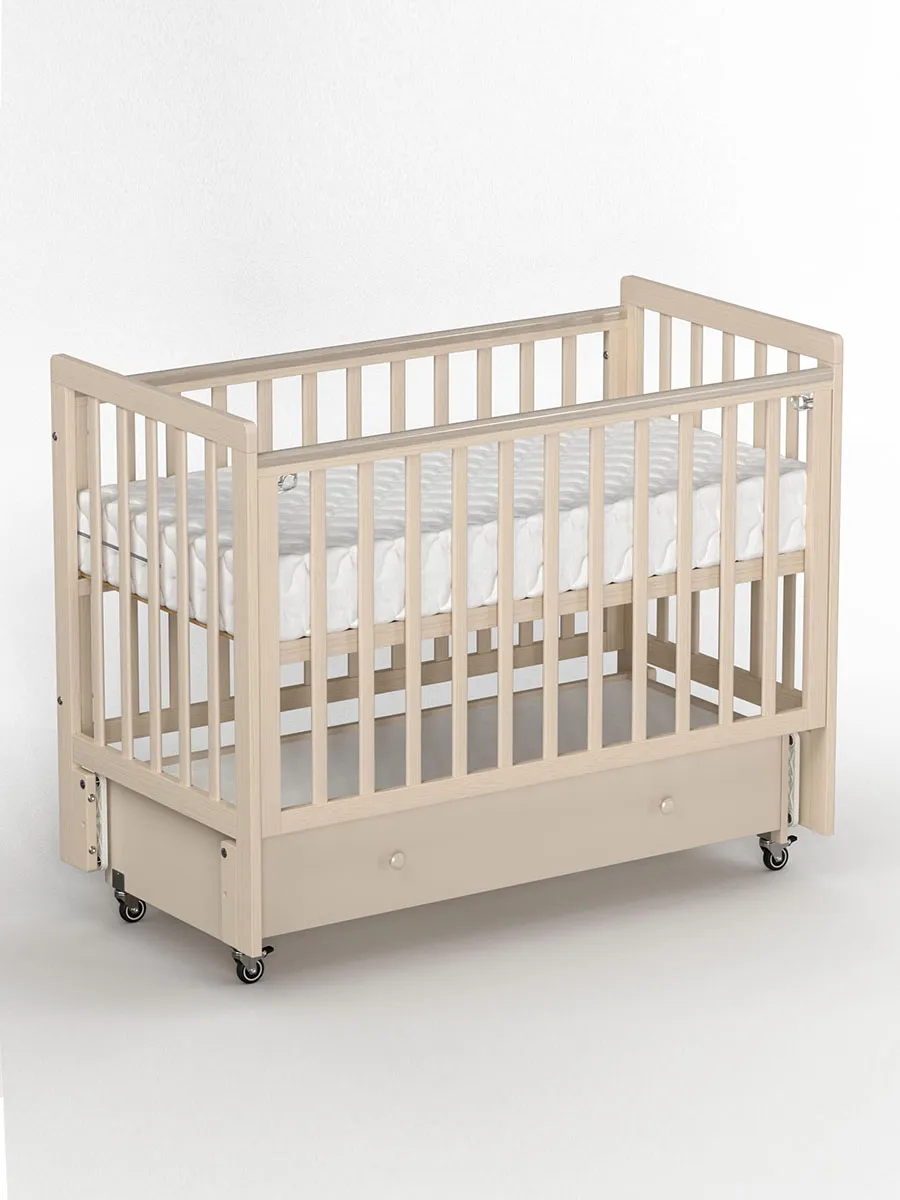 Кровать ANTEMI Classic Sleep Premium 120х60 с ящиком-маятником сатин НИК 24сатин. Изображение 15