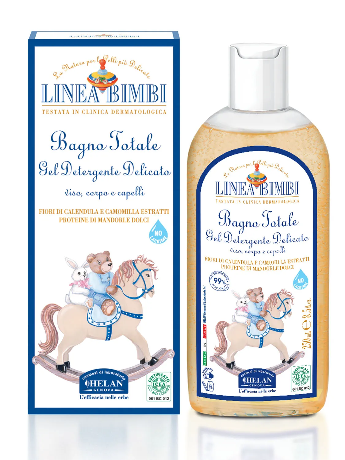 Шампунь-гель детский HELAN Linea Bimbi для волос и тела 250 мл 139B-RU