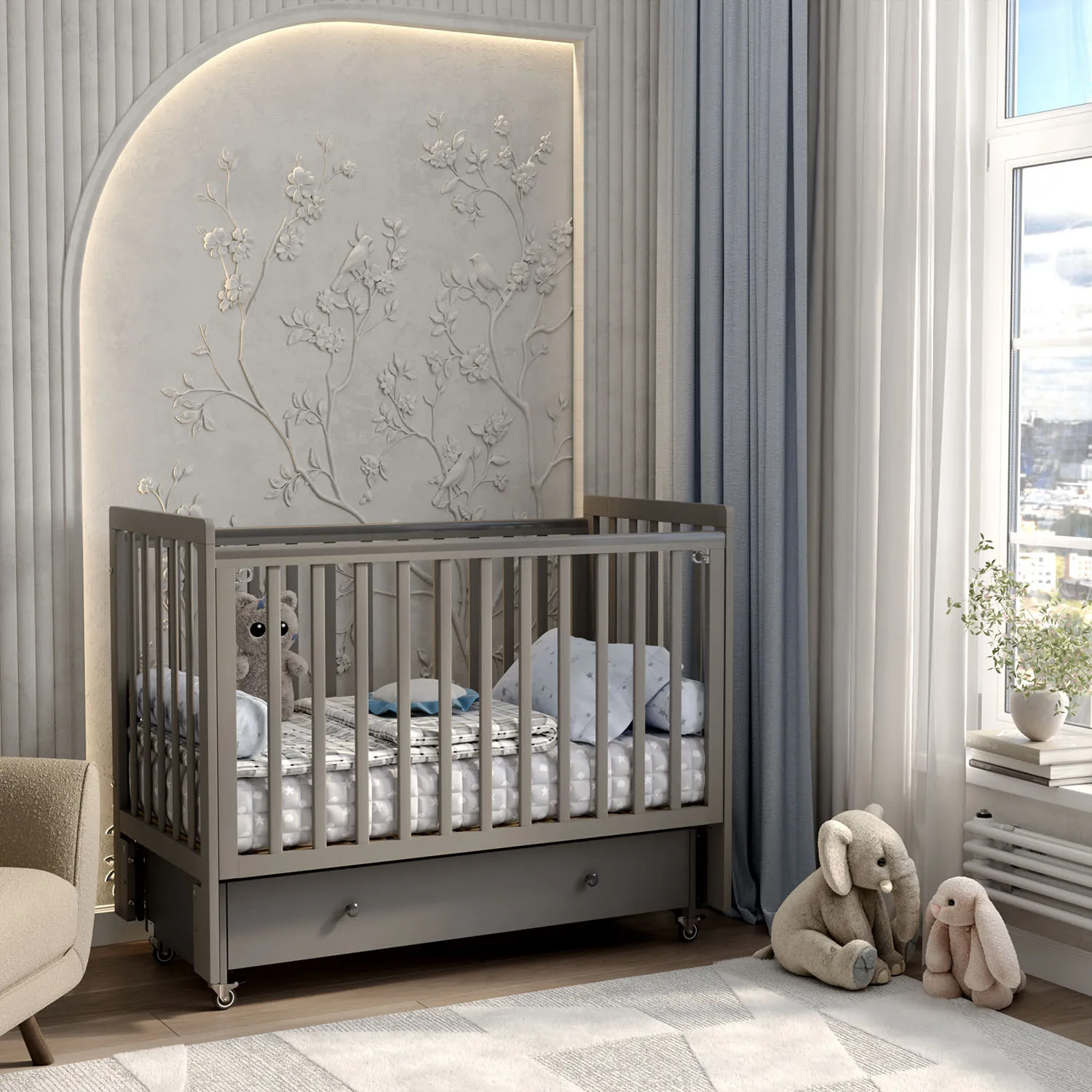 Кровать ANTEMI Classic Sleep 120х60 с ящиком-маятником