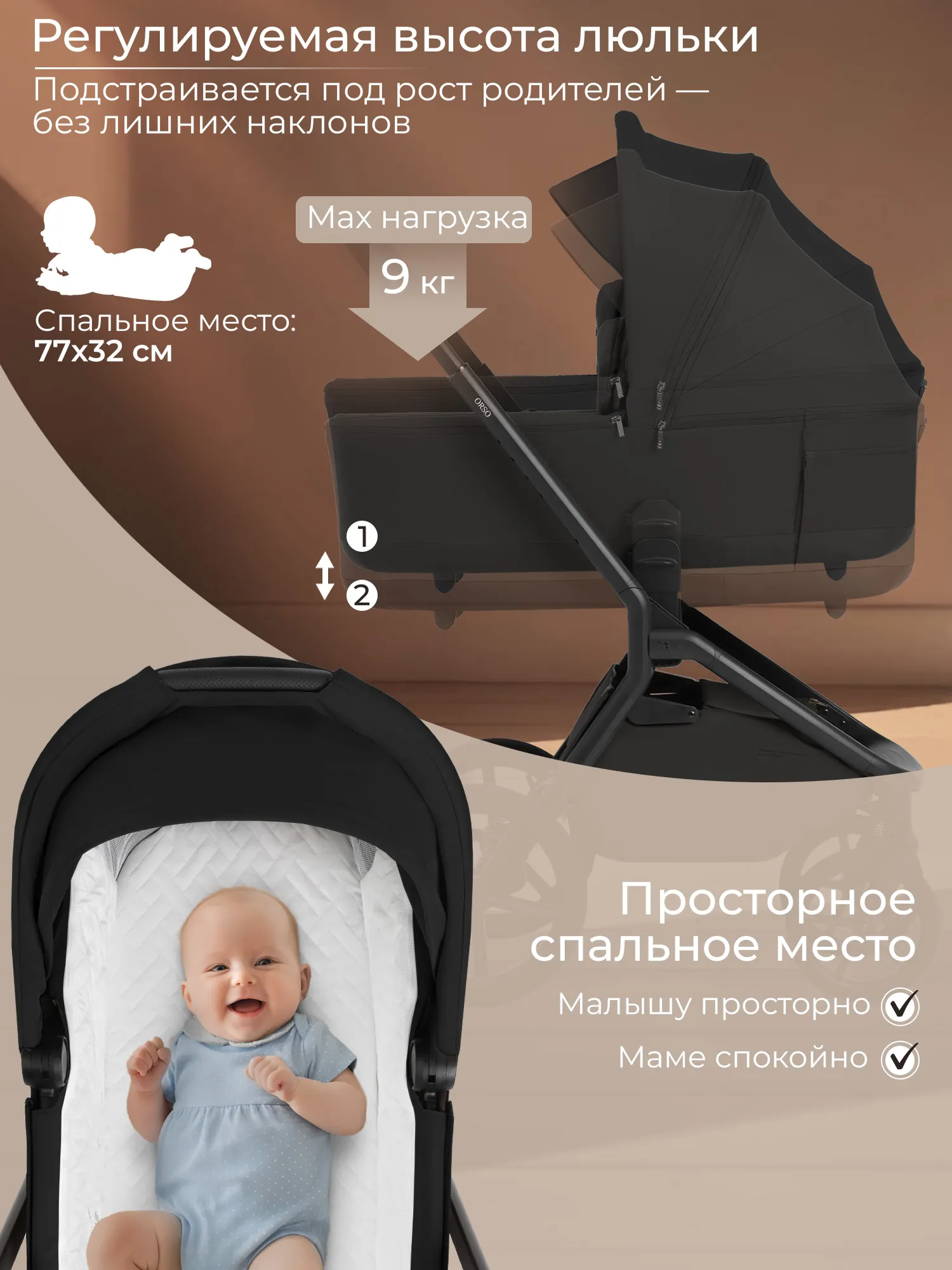 Коляска 2 в 1 SBL / Sweet Baby Orso