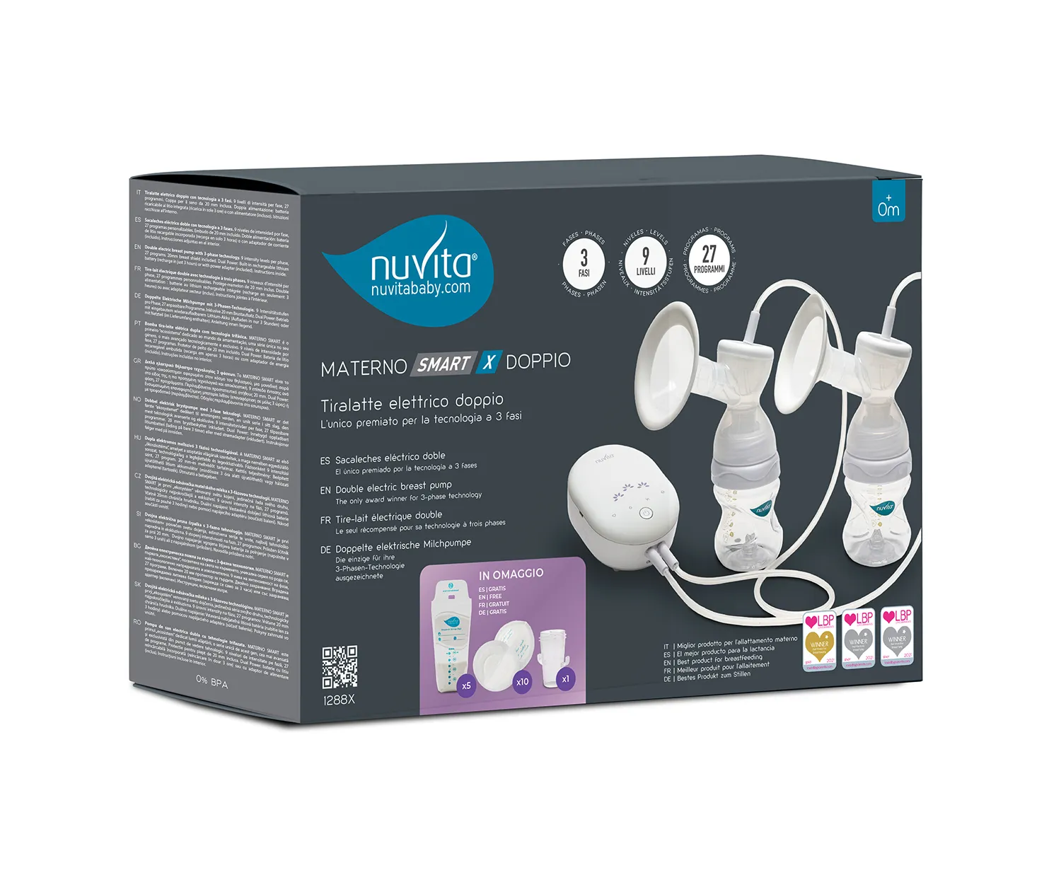 Молокоотсос Nuvita двойной трехфазный электрический 1288X Materno Smart X Doppio NU-ALTL0053