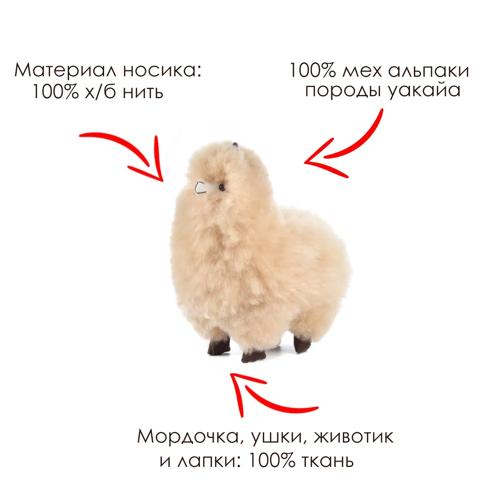 Игрушка мягкая ЛеРаРу Альпака уакайа Койя 20 см