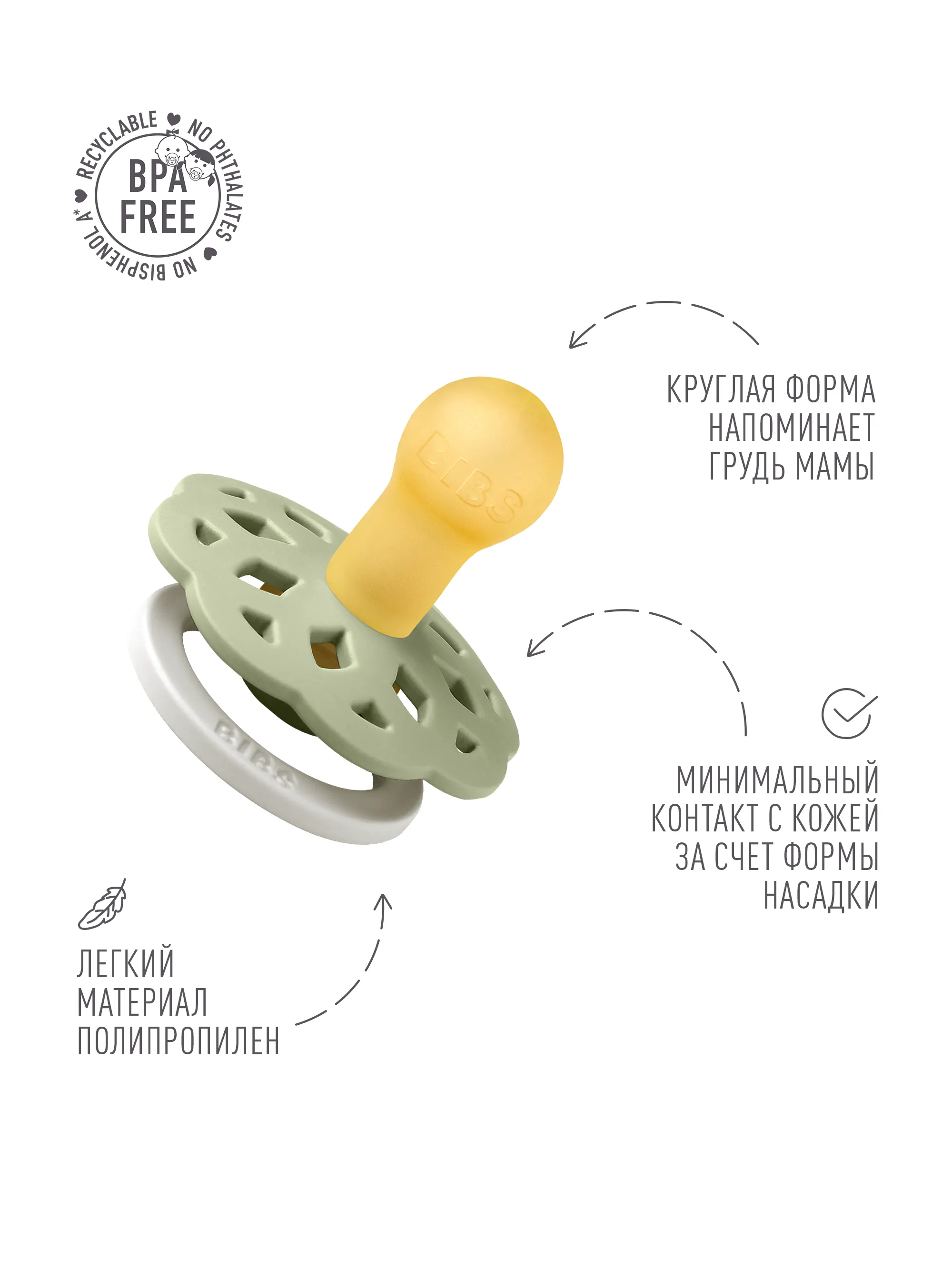 Пустышка латексная ночная BIBS Boheme Glow 0+ месяцев