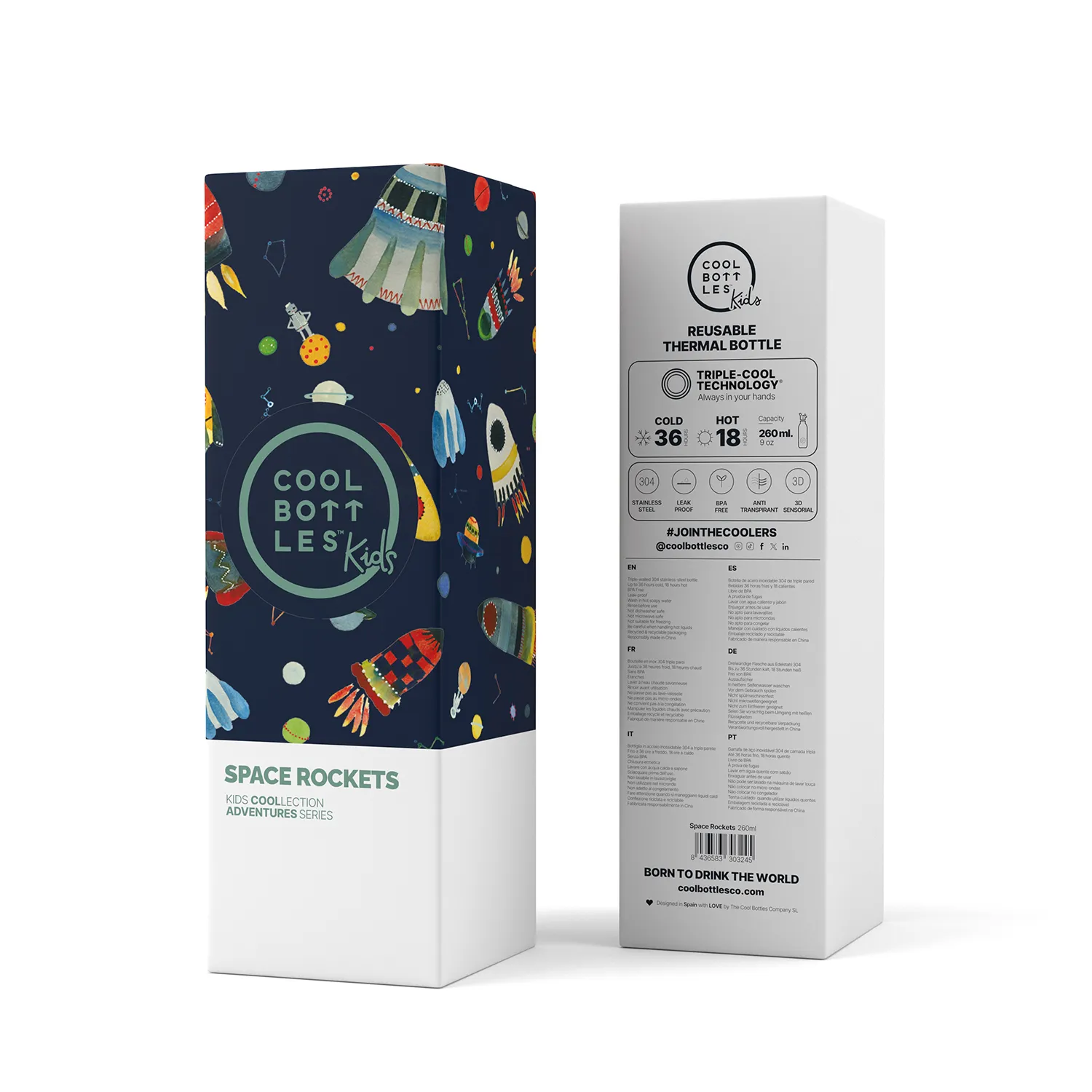 Термос–термобутылка Cool Bottles Kids серия Adventure Space Rockets 260 мл