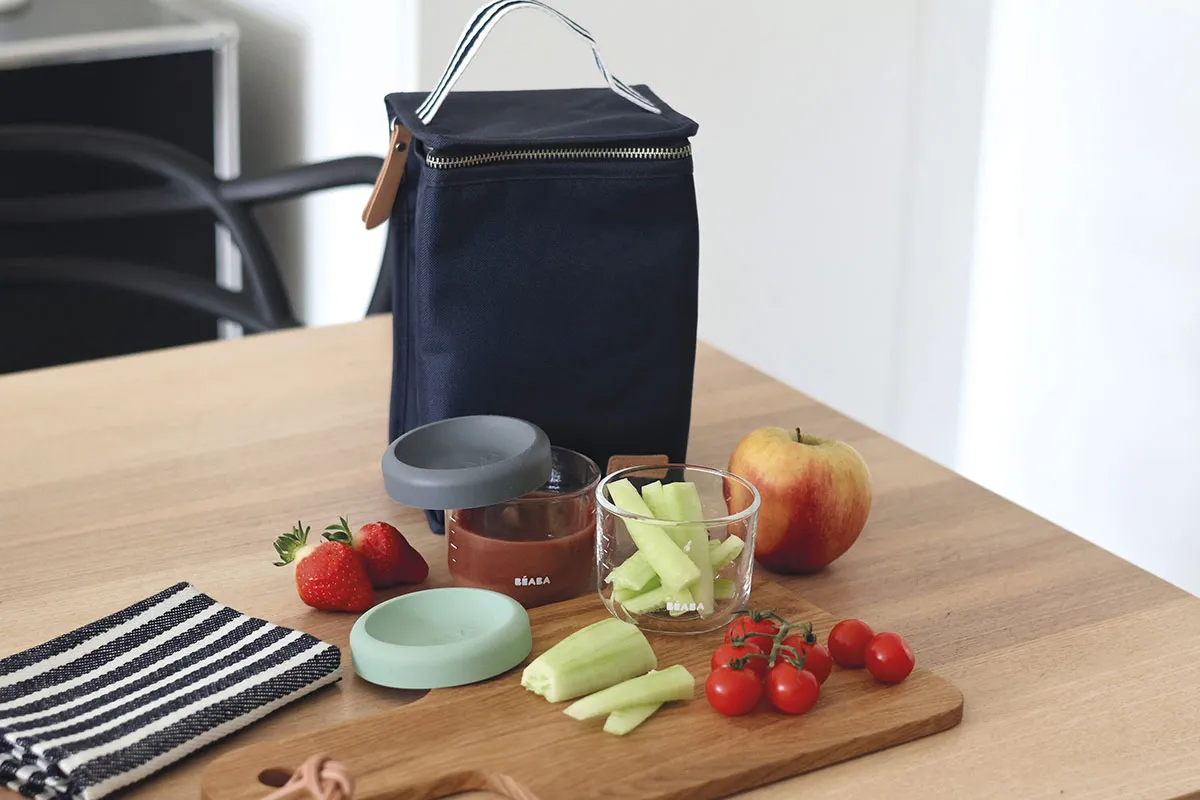 Набор контейнеров Beaba стеклянных, с крышкой (2 шт) 150мл, для хранения продуктов