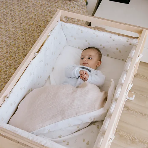 Покрывало + бортики для колыбели Micuna Rabbits TX-934