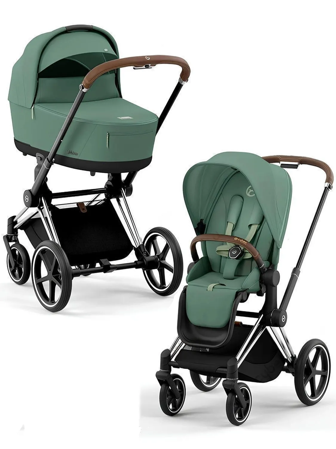 Коляска 2 в 1 Cybex Priam IV шасси Chrome Brown