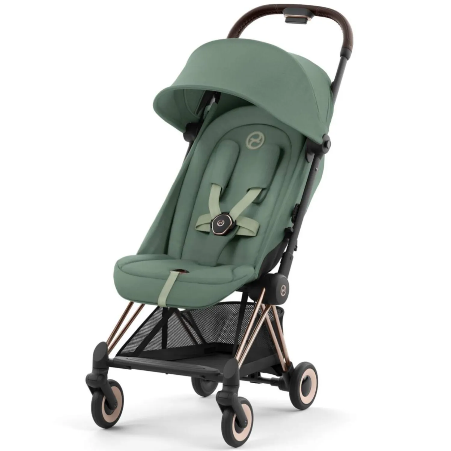 Коляска прогулочная Cybex Coya шасси Rosegold с дождевиком и бампером