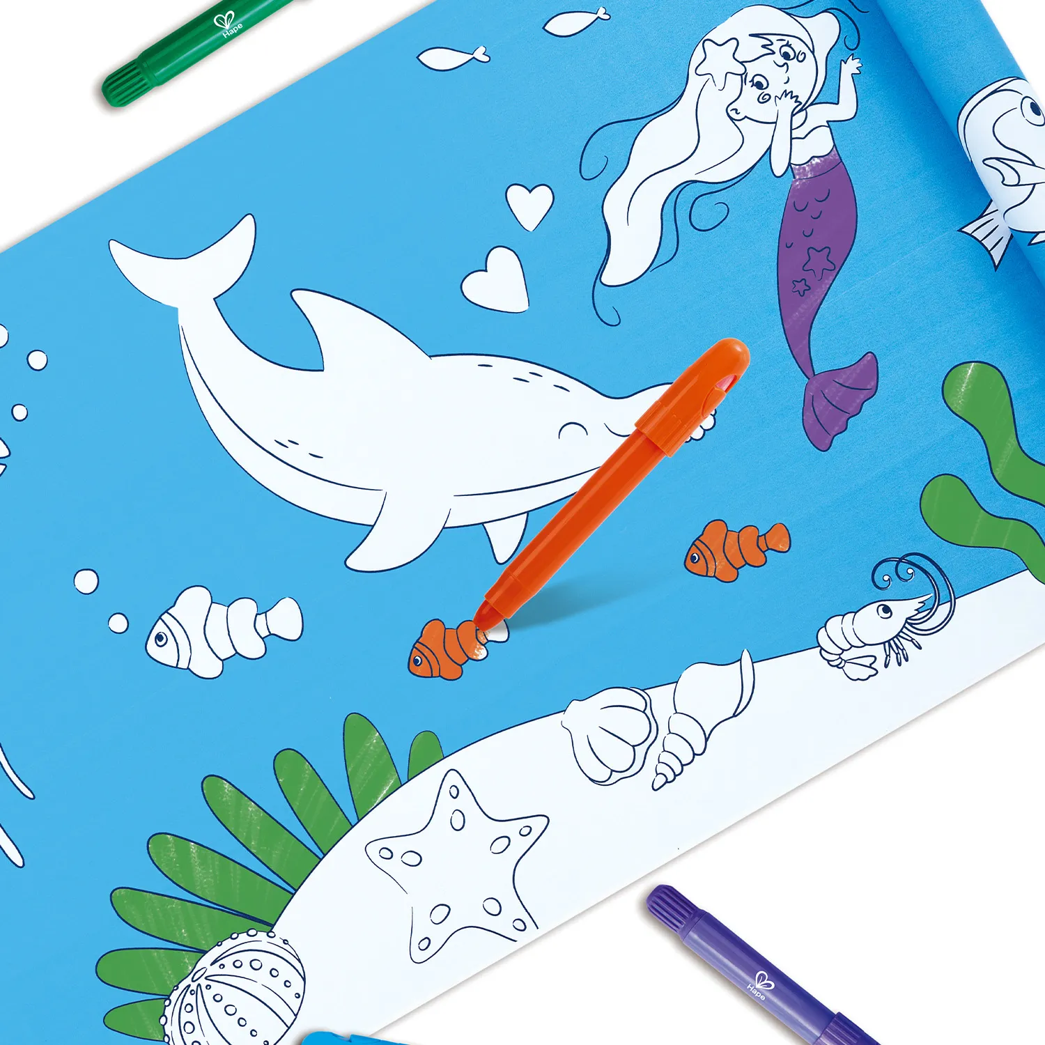 Набор большой игровой HAPE «Юный Пикассо» Раскрась подводный мир E2018_HP