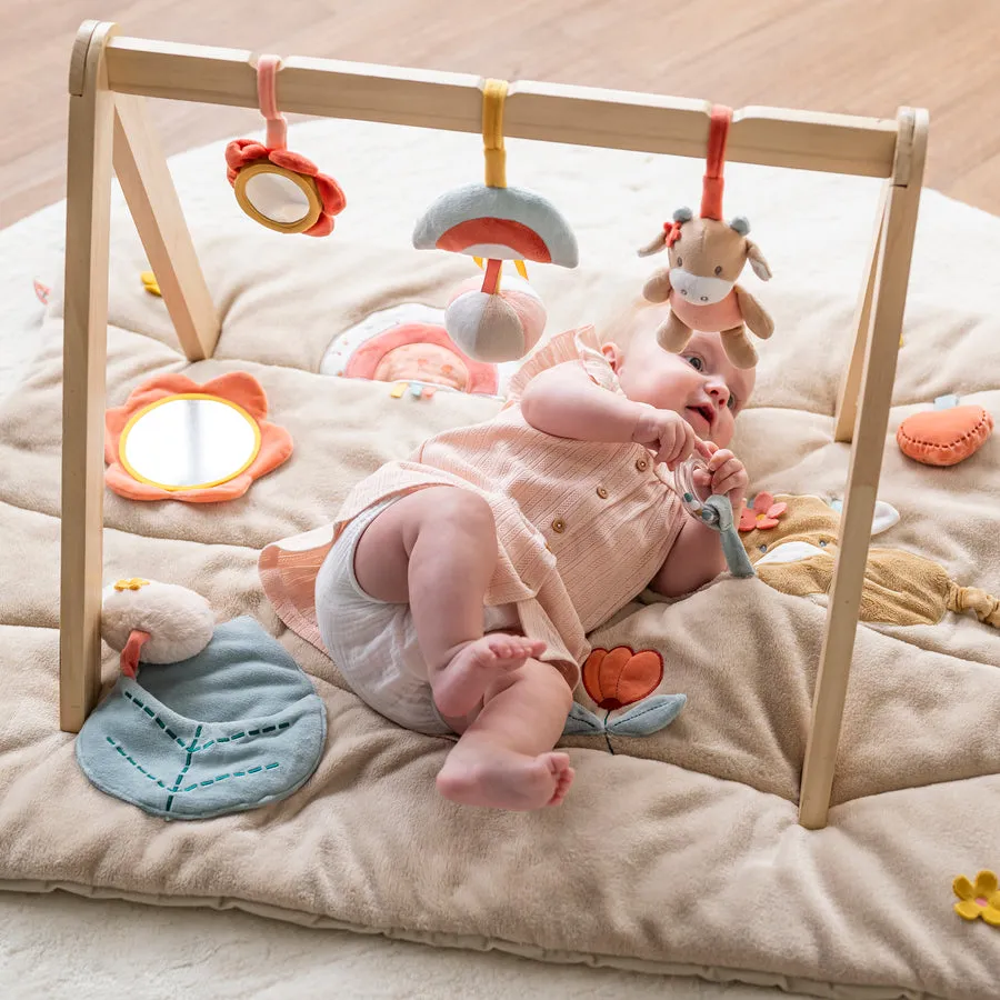 Коврик детский развивающий игровой Nattou MILA ZOË LANA Корова, Ёжик, Кот 266390