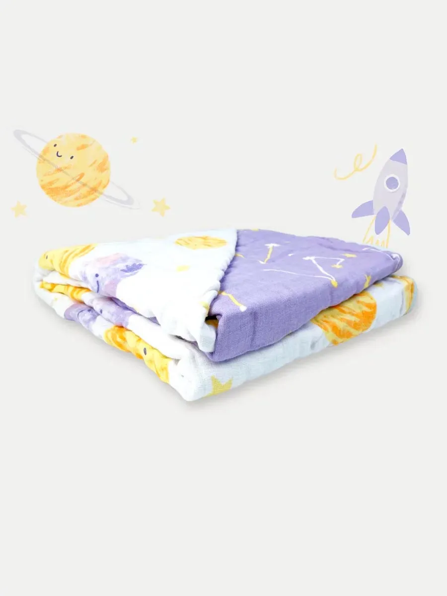 Кровать Bambini 125х75 см + Матрац Plitex Aloe vera Ring АВ-19/2 + Одеяло Qwhimsy "Космос" QBL002