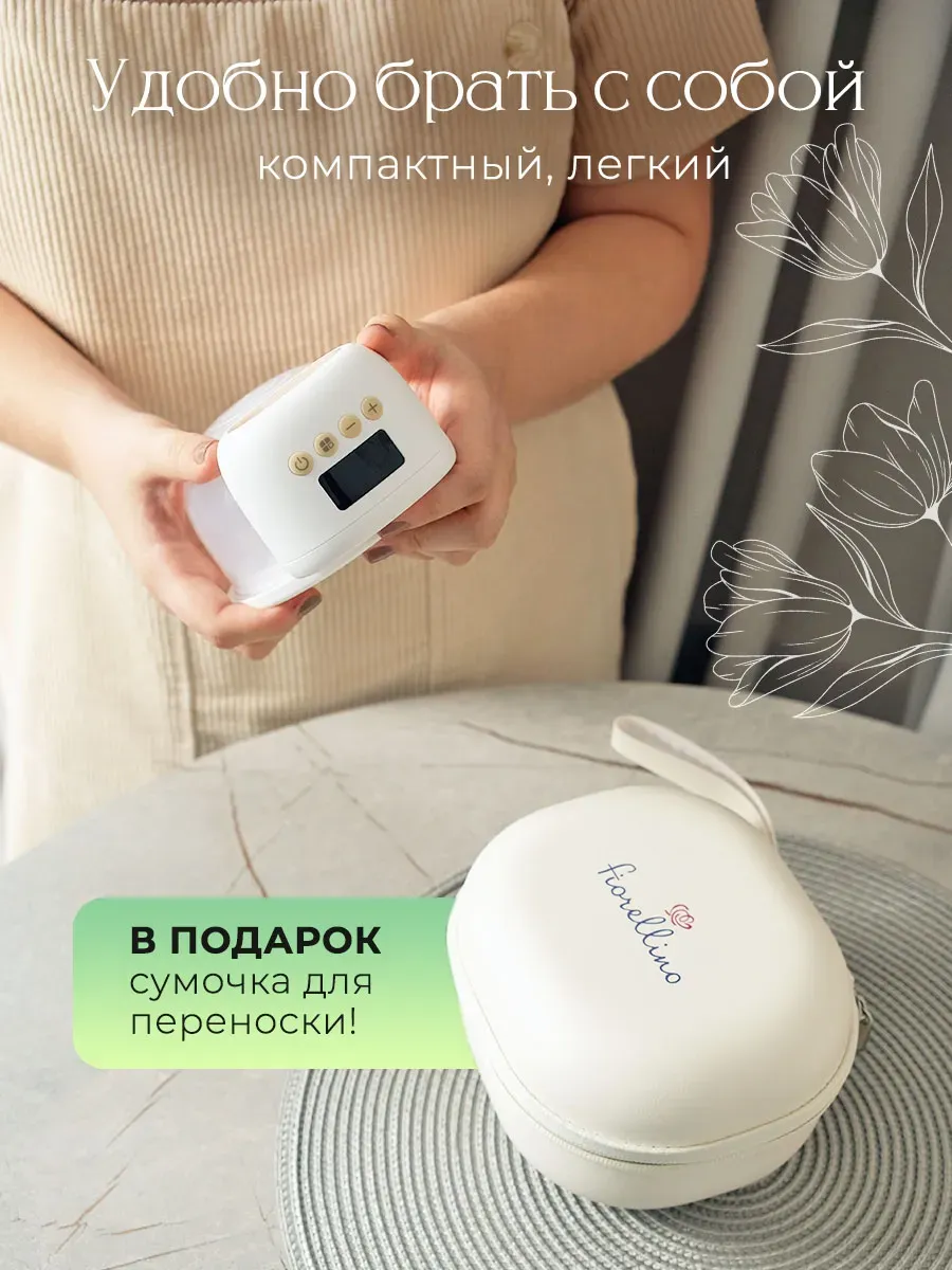 Молокоотсос Fiorellino портативный электрический YM-8806, 4 режима, usb. Изображение 5