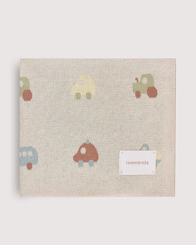 Плед детский LoomKnits Машинки Бежевый 80х120 см LW5457-002-80/120