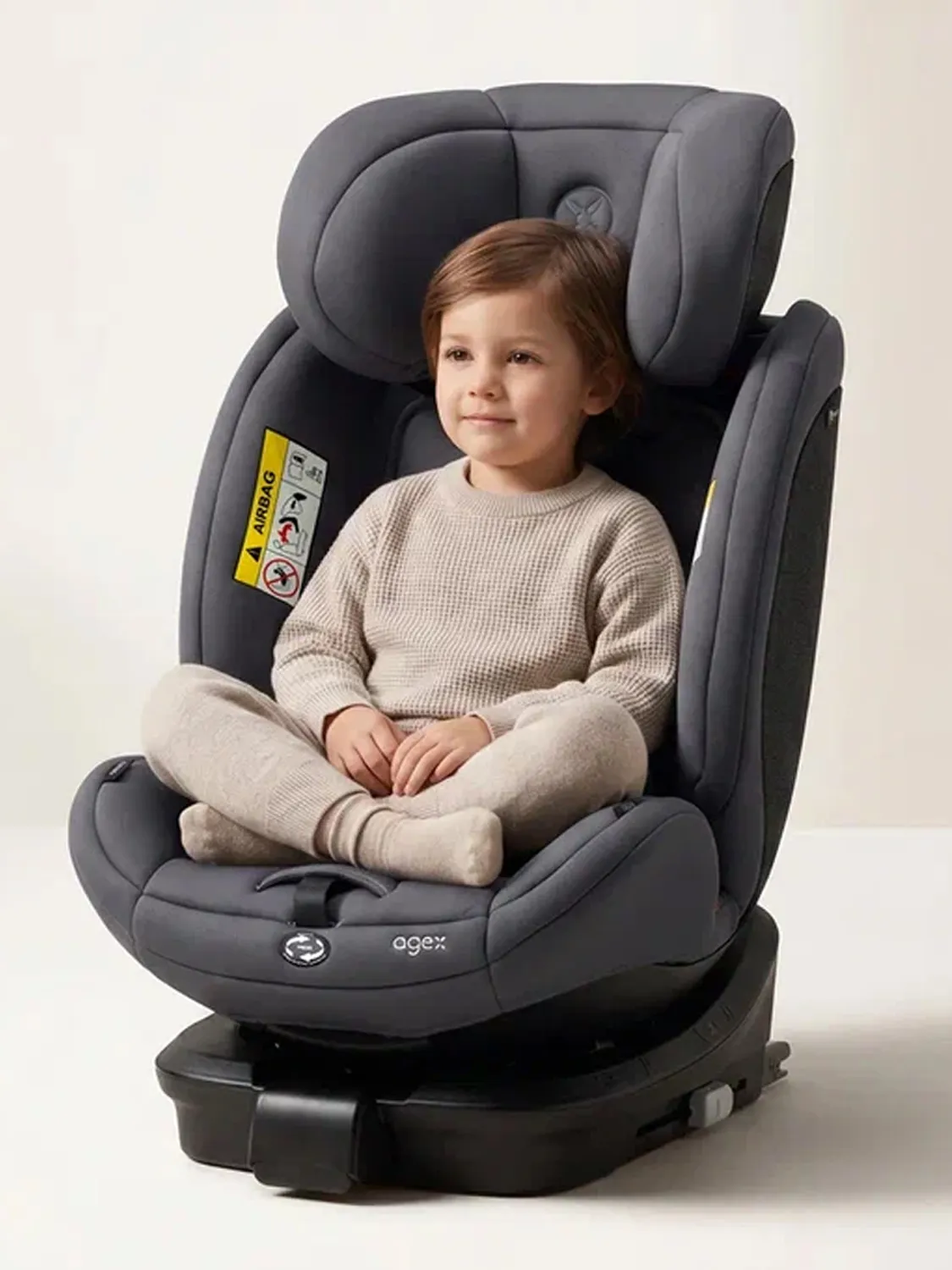 Автокресло 0+/1/2/3 Agex Comfort i-Fix 360 нов, черный (black). Изображение 40