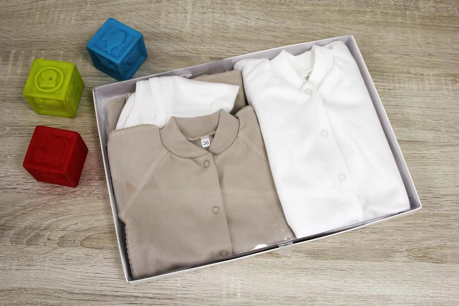 Комплект Lapsi № 5.4 для новорожденного: чепчик, боди, комбинезон, ползунки (молочный/бежевый)