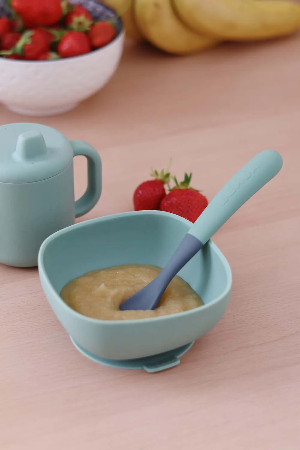 Набор двухцветных ложек Beaba силиконовых в блистере 4 шт с 4 месяцев