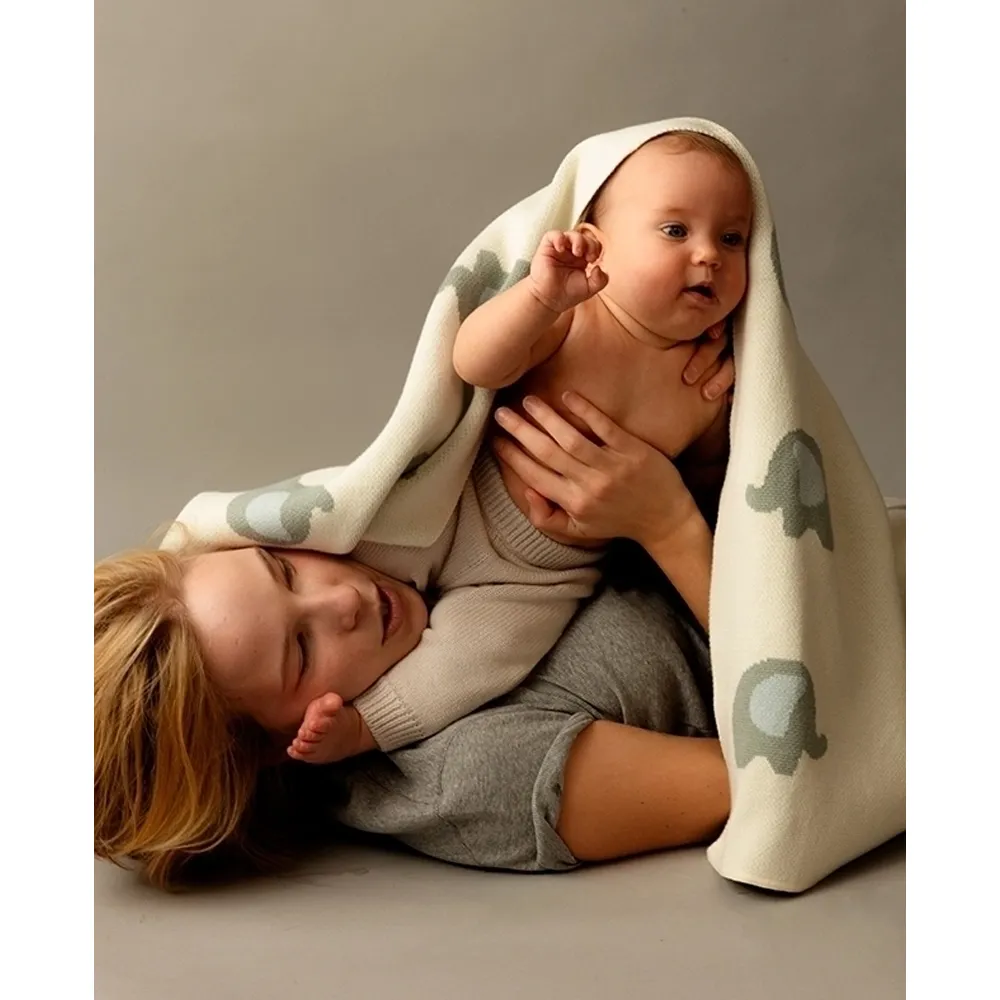 Плед детский LoomKnits Слоники Мультиколор 80х120 см