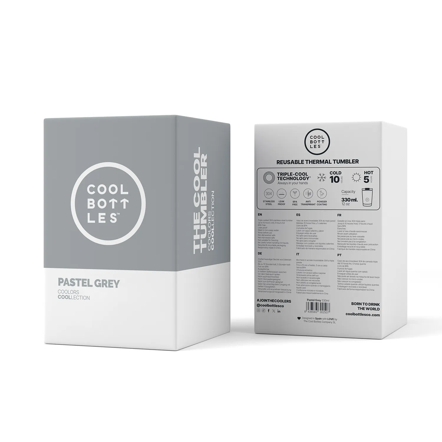 Термокружка Cool Bottles Tumbler Pastel Grey 330 мл CBT33PAY