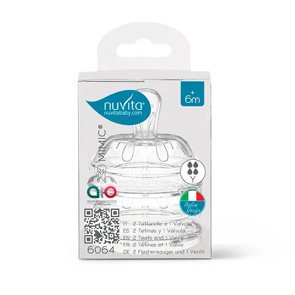 Соска для бутылочек Nuvita силиконовая 6064 Teats Flow Y, 2 шт NU-ALMB0013