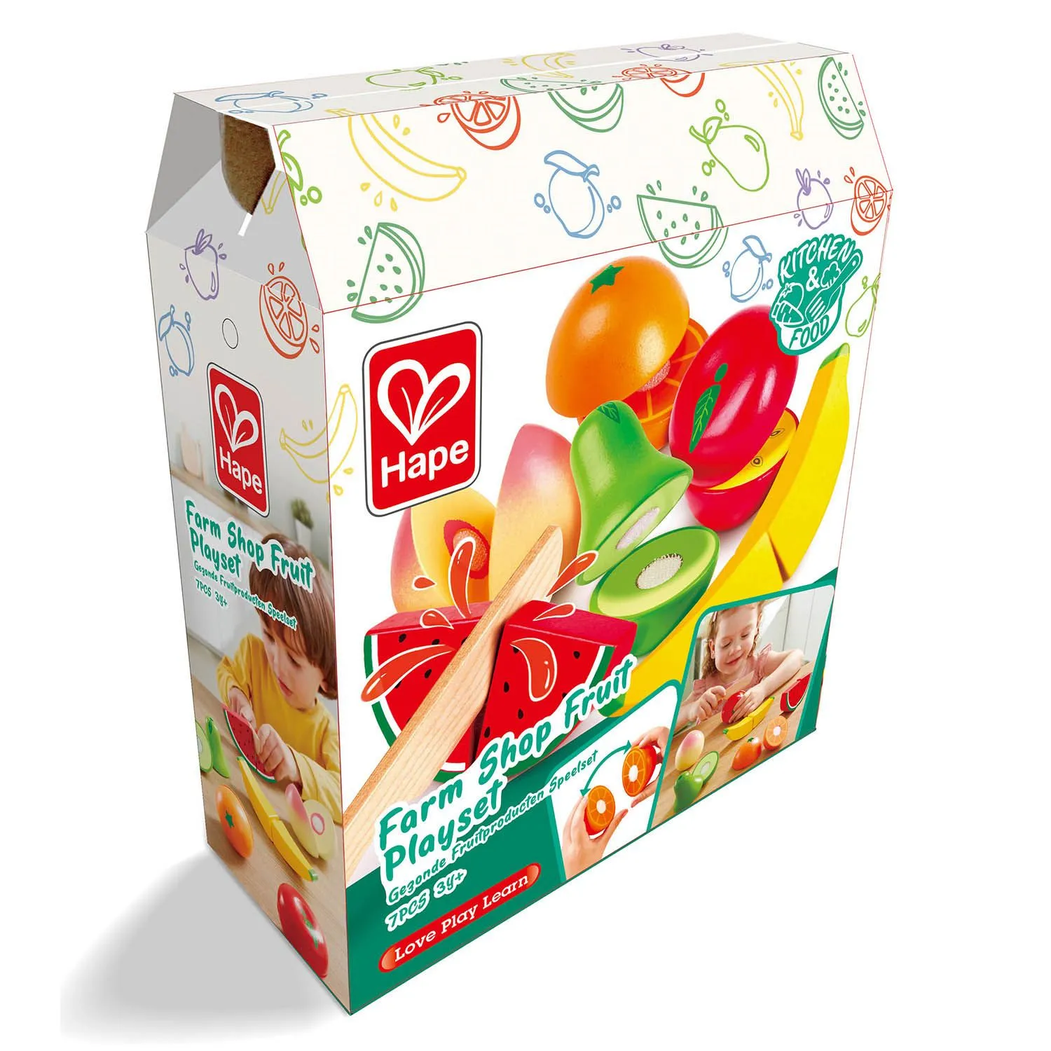 Набор игровой детский HAPE Фрукты деревянные 7 предметов  E3182_HP