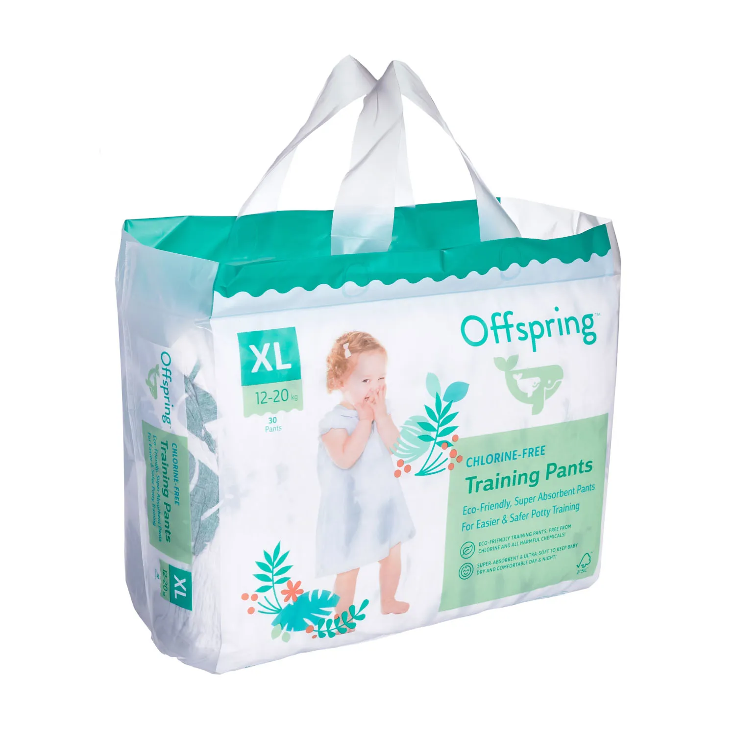 Трусики-подгузники Offspring Тропики XL 12-20 кг 30 шт OF02XLLEA