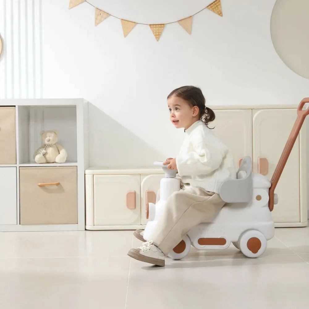 Поезд-качалка-беговел UNIX Kids Train Grey PTRAINGY