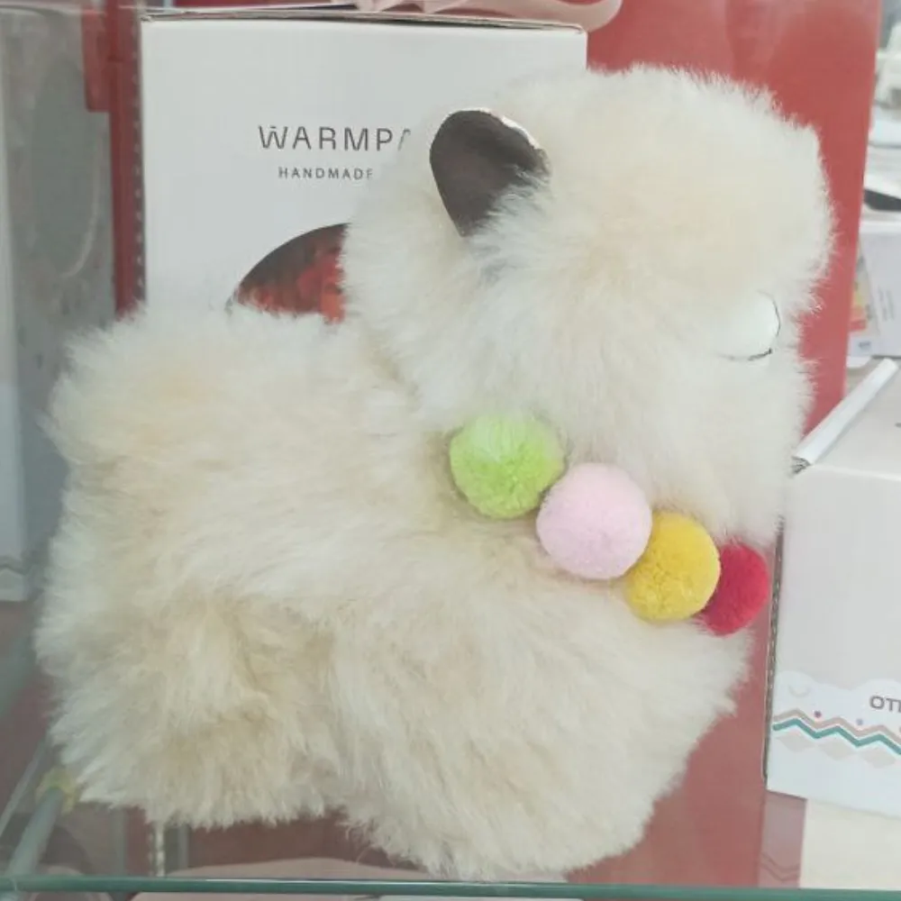 Игрушка мягкая ЛеРаРу Маленькая большеголовая альпака Ванильное облачко 18 см