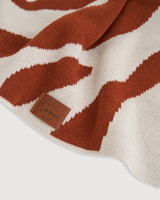 Плед детский 87х87 см LoomKnits Zebra LoomKnits Кешью