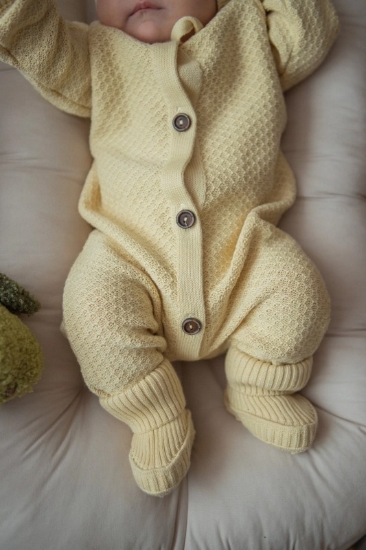 Комбинезон детский LoomKnits Светло-желтый хлопок
