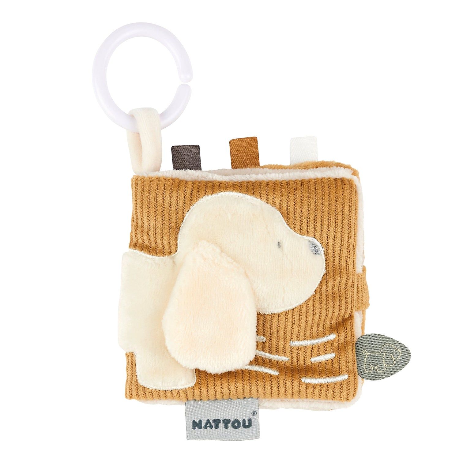 Игрушка мягкая Nattou Soft toy Charlie Собачка Activity книжка 388412
