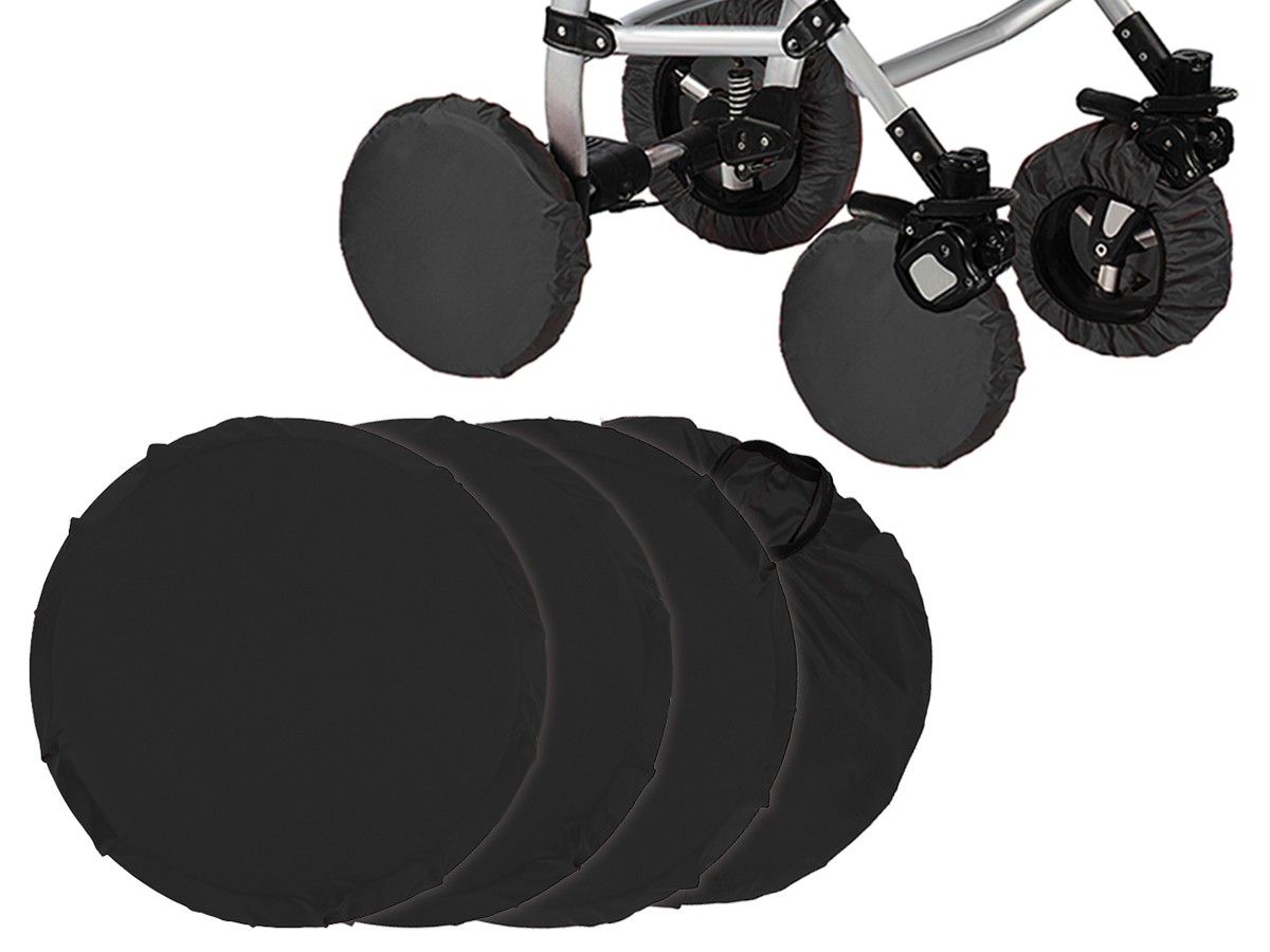 Чехлы на колёса Roxy-Kids для коляски с поворотными колёсами (цвет черный) RWC-2532-RT