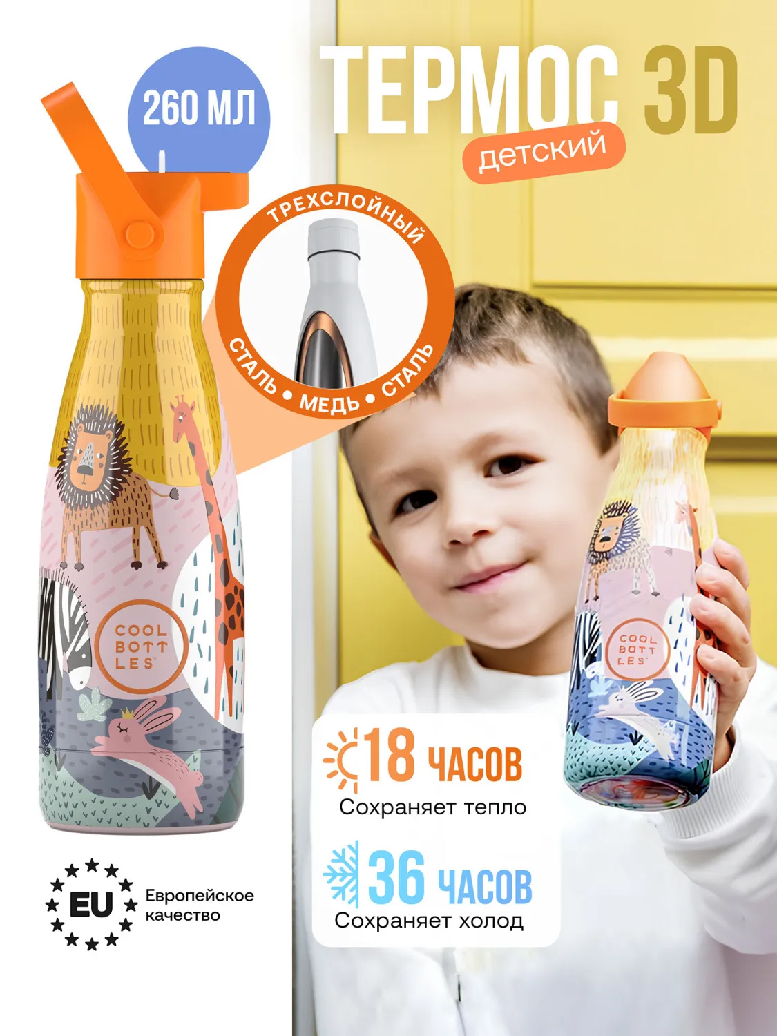 Термос–термобутылка Cool Bottles Kids 260мл