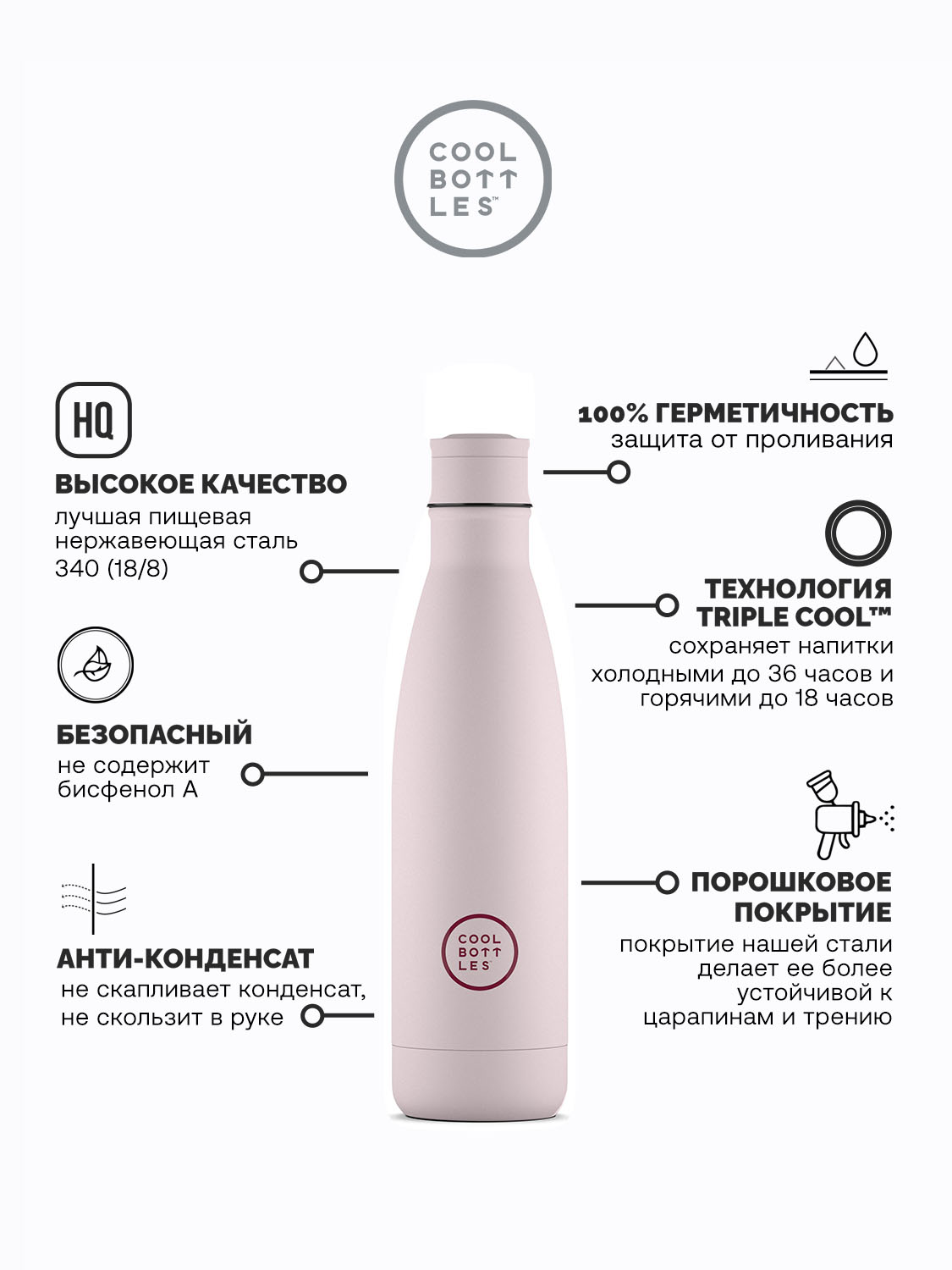 Термос–термобутылка Cool Bottles 500мл