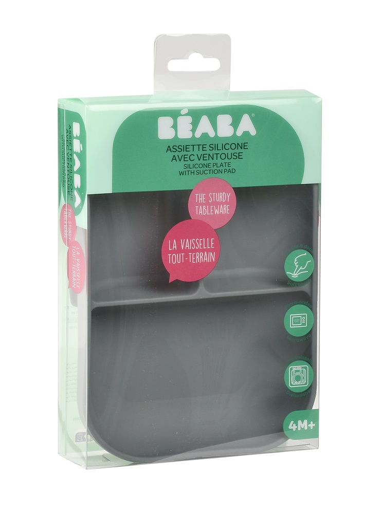 Тарелка Beaba Ass Comparti Sili из силикона