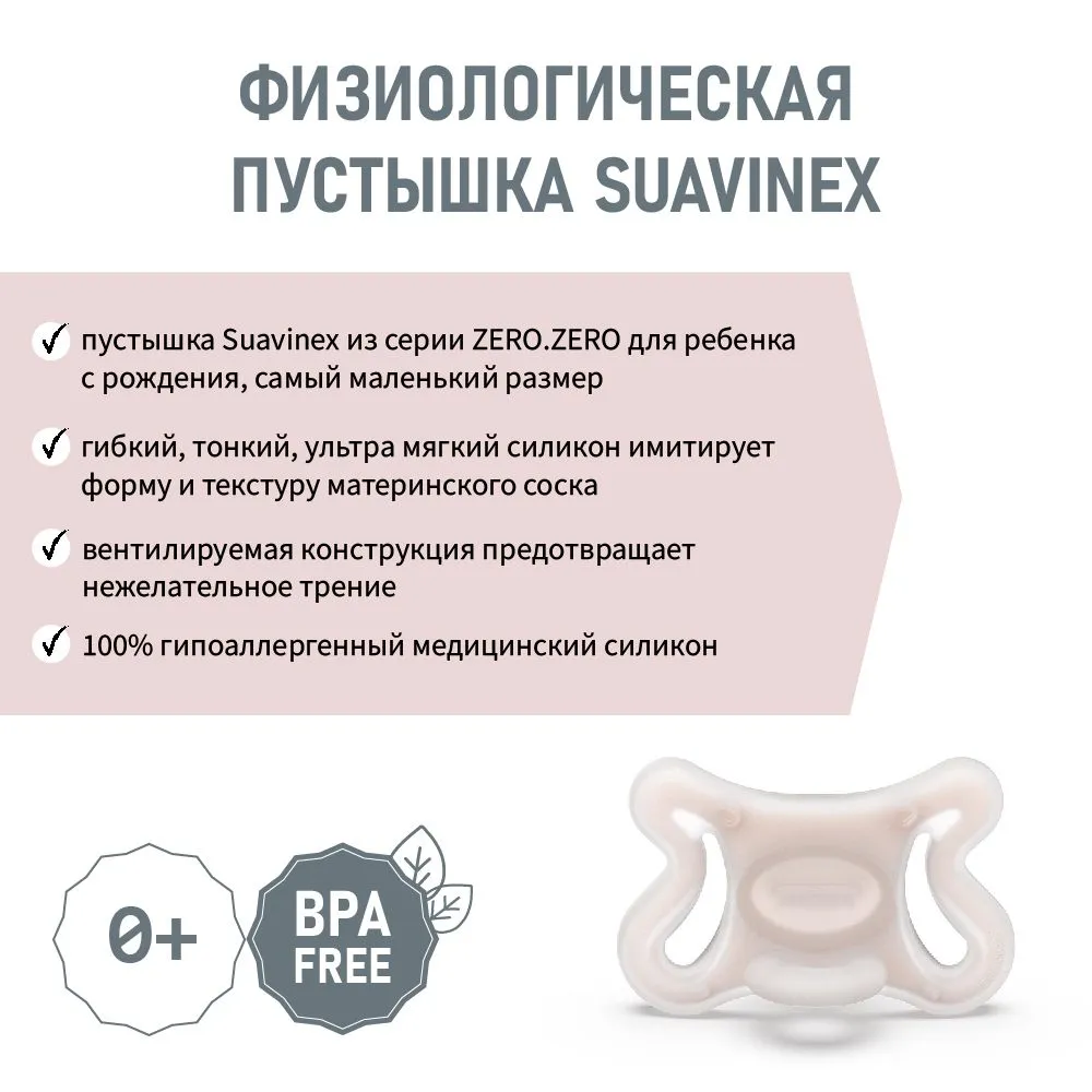 Соска-пустышка для новорожденных Suavinex Pro 0-6 мес PHYSIOLOGICAL силикон 401405