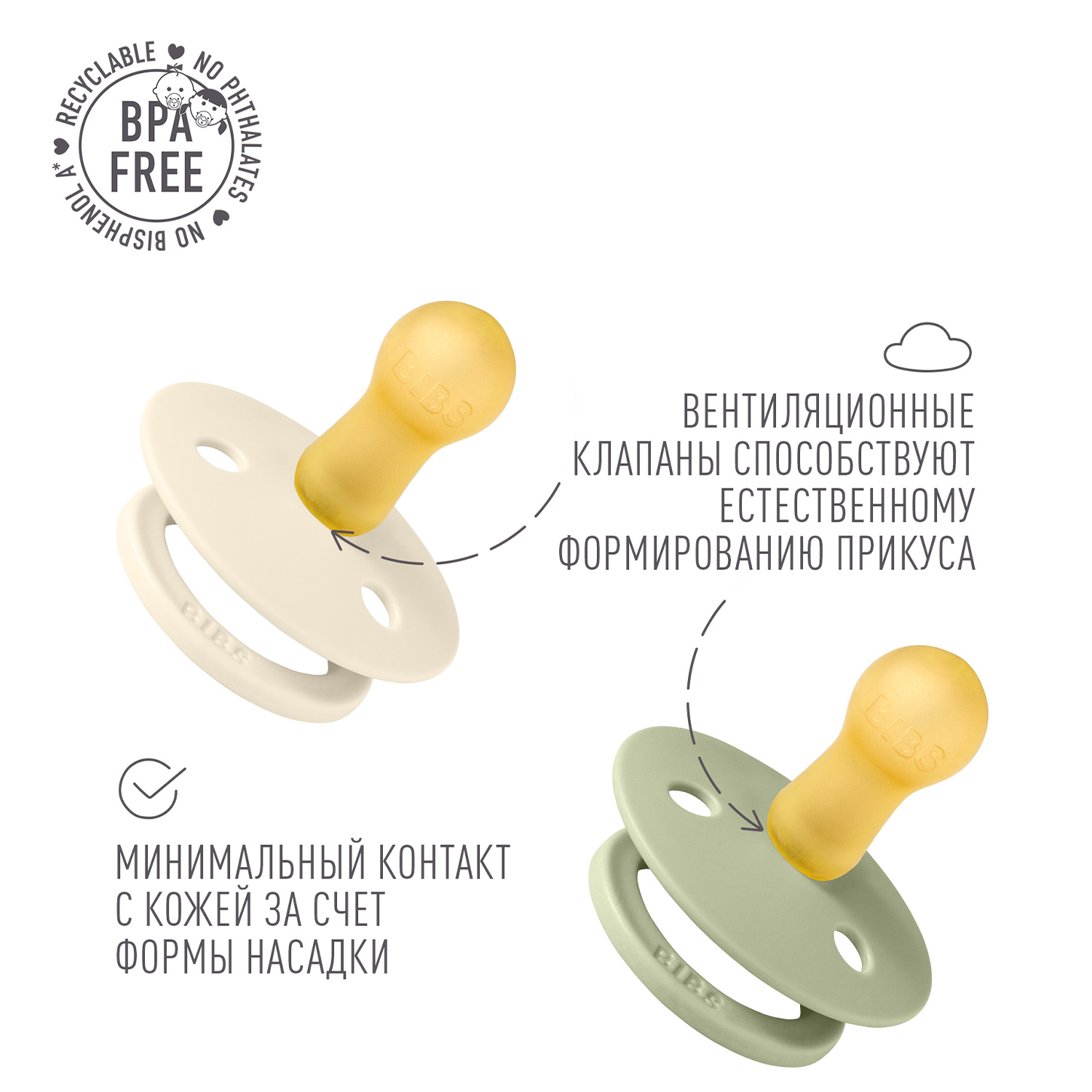 Набор пустышек BIBS x Moomin 2 шт. с держателем Loop Clip