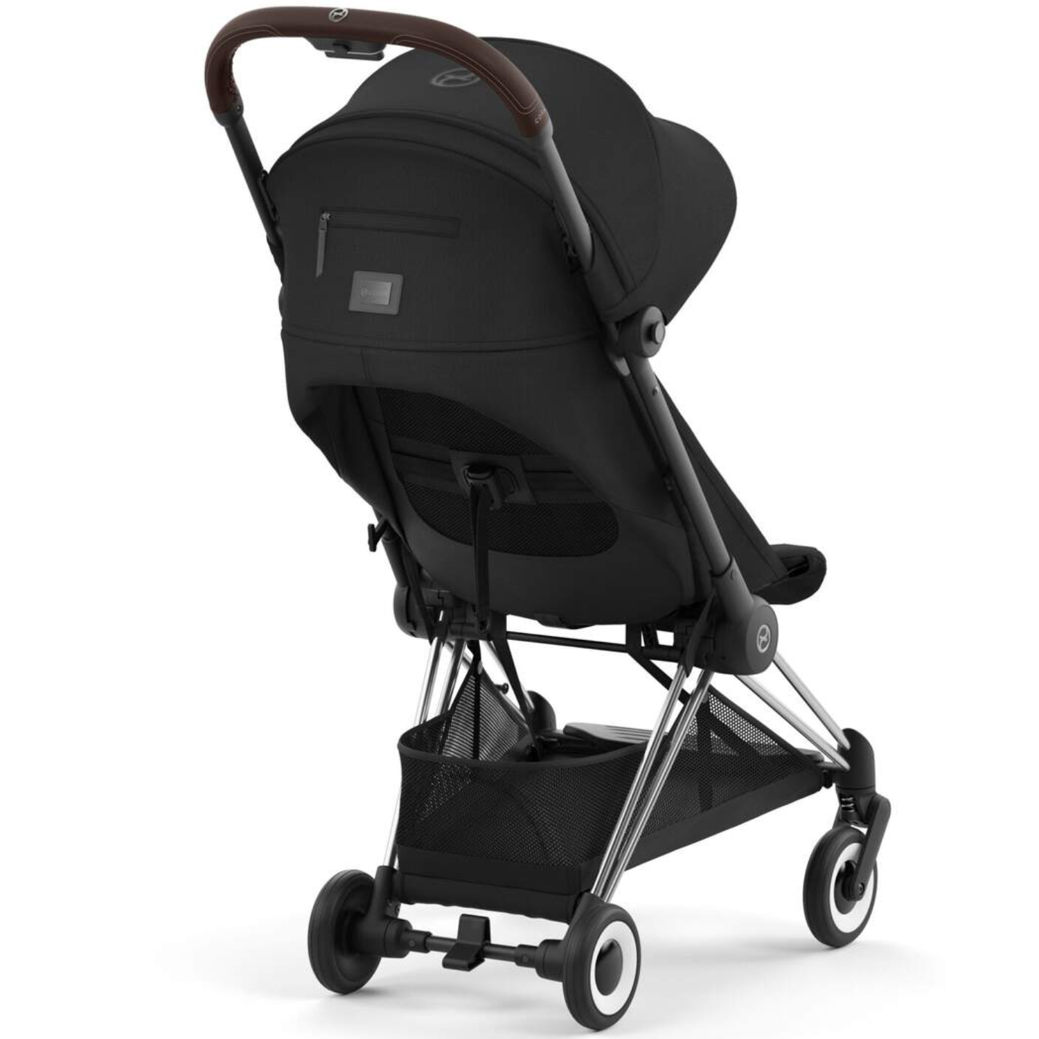 Коляска прогулочная Cybex Coya шасси Chrome Brown с дождевиком и бампером