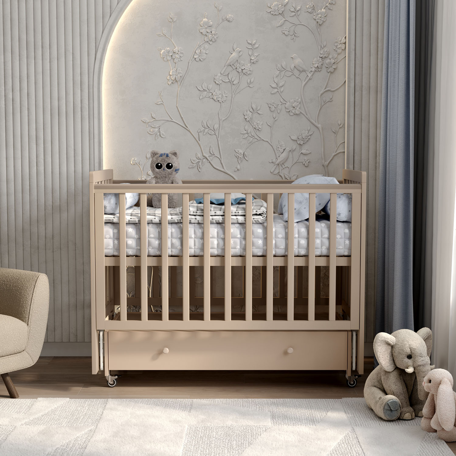 Кровать ANTEMI Classic Sleep 120х60 с ящиком-маятником НИК 22