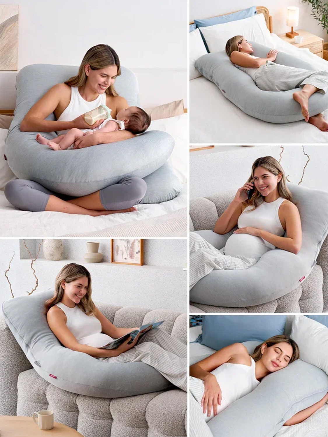 Подушка Momcozy для беременных из охлаждающей ткани U-образной формы