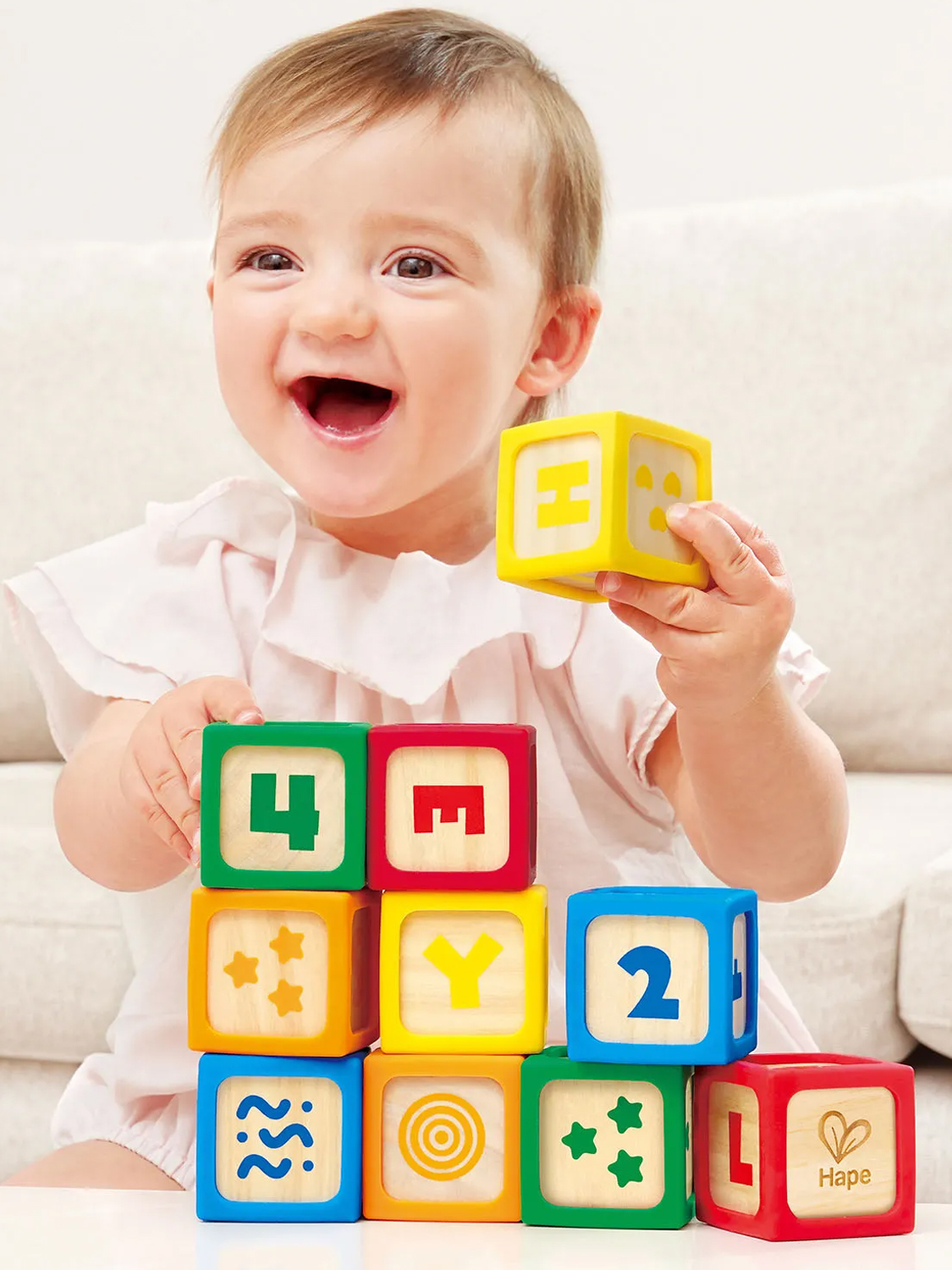 Кубики деревянные Hape в силиконовых чехлах 10 шт. E0131_HP